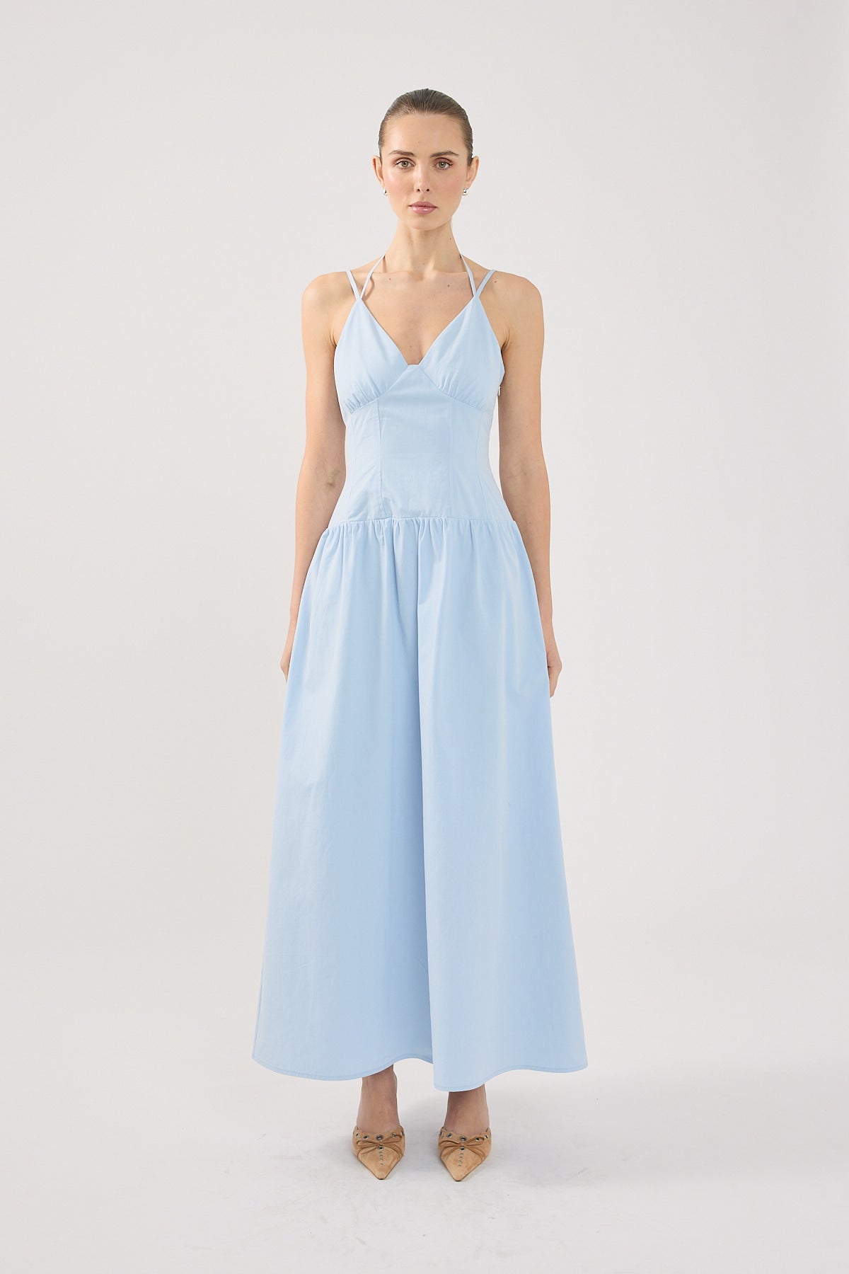 Perfect Stranger Beau Dropwaist Maxi Dress Light Blue