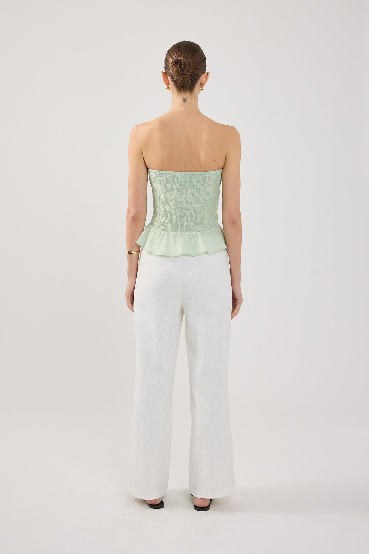 Perfect Stranger Alina Shirred Strapless Top Mint