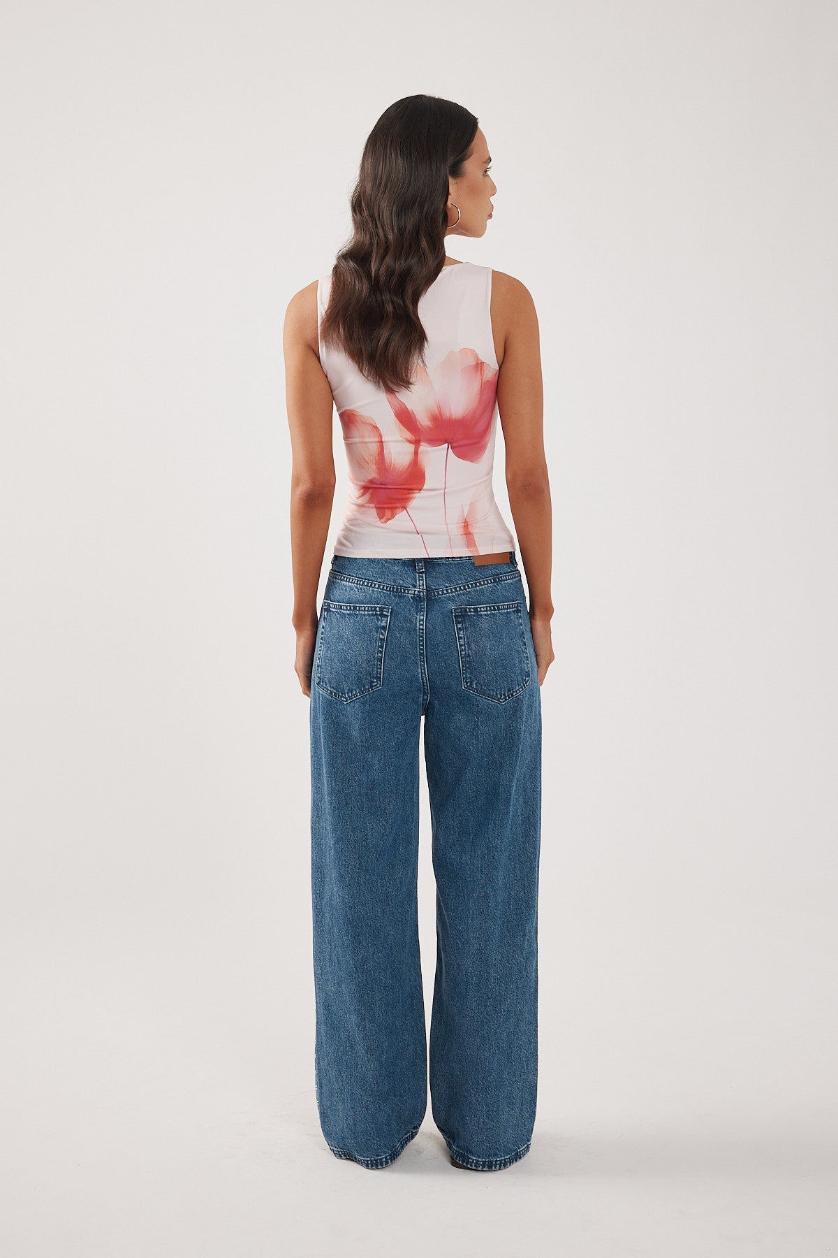 Perfect Stranger Cassia Square Neck Top Pink Print