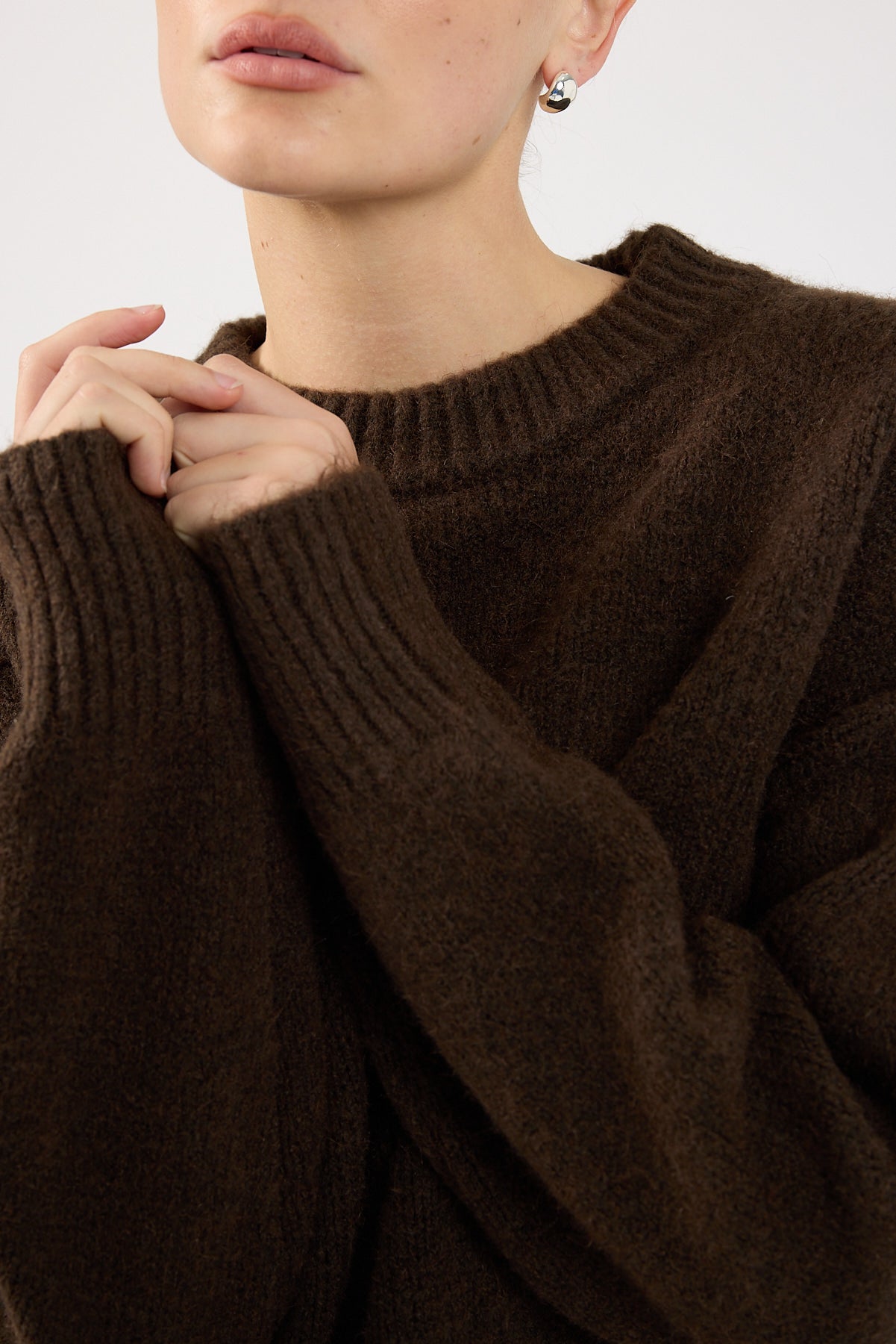 Perfect Stranger Marlowe Crew Neck Jumper Brown