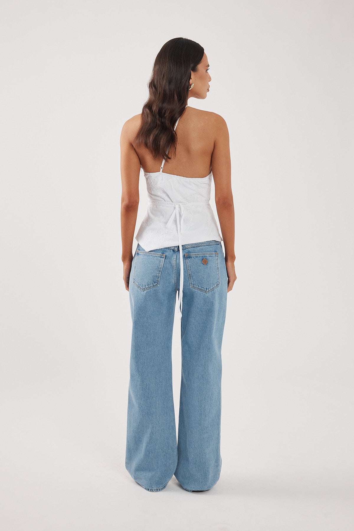 Perfect Stranger Pascal Jacquard Asymmetrical Top White