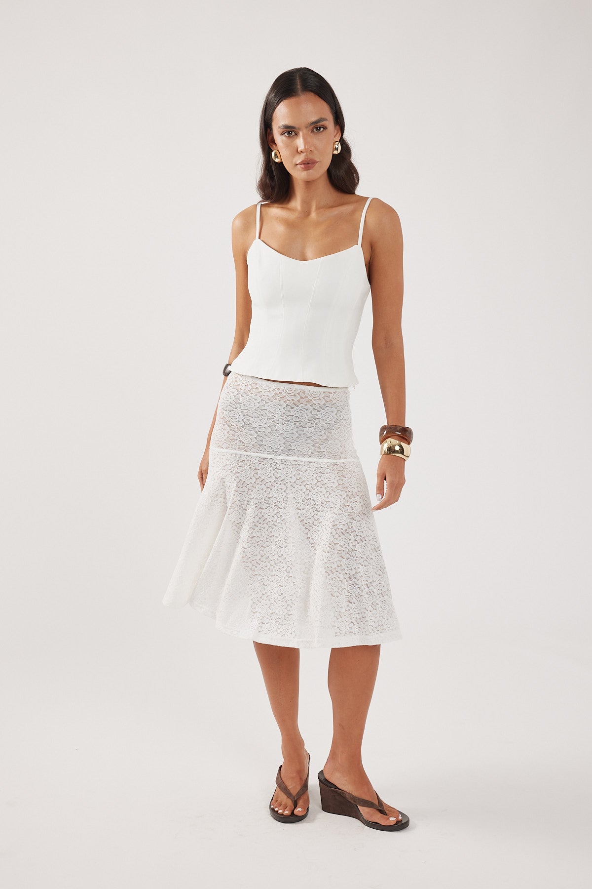 Perfect Stranger Freya Corset Top White