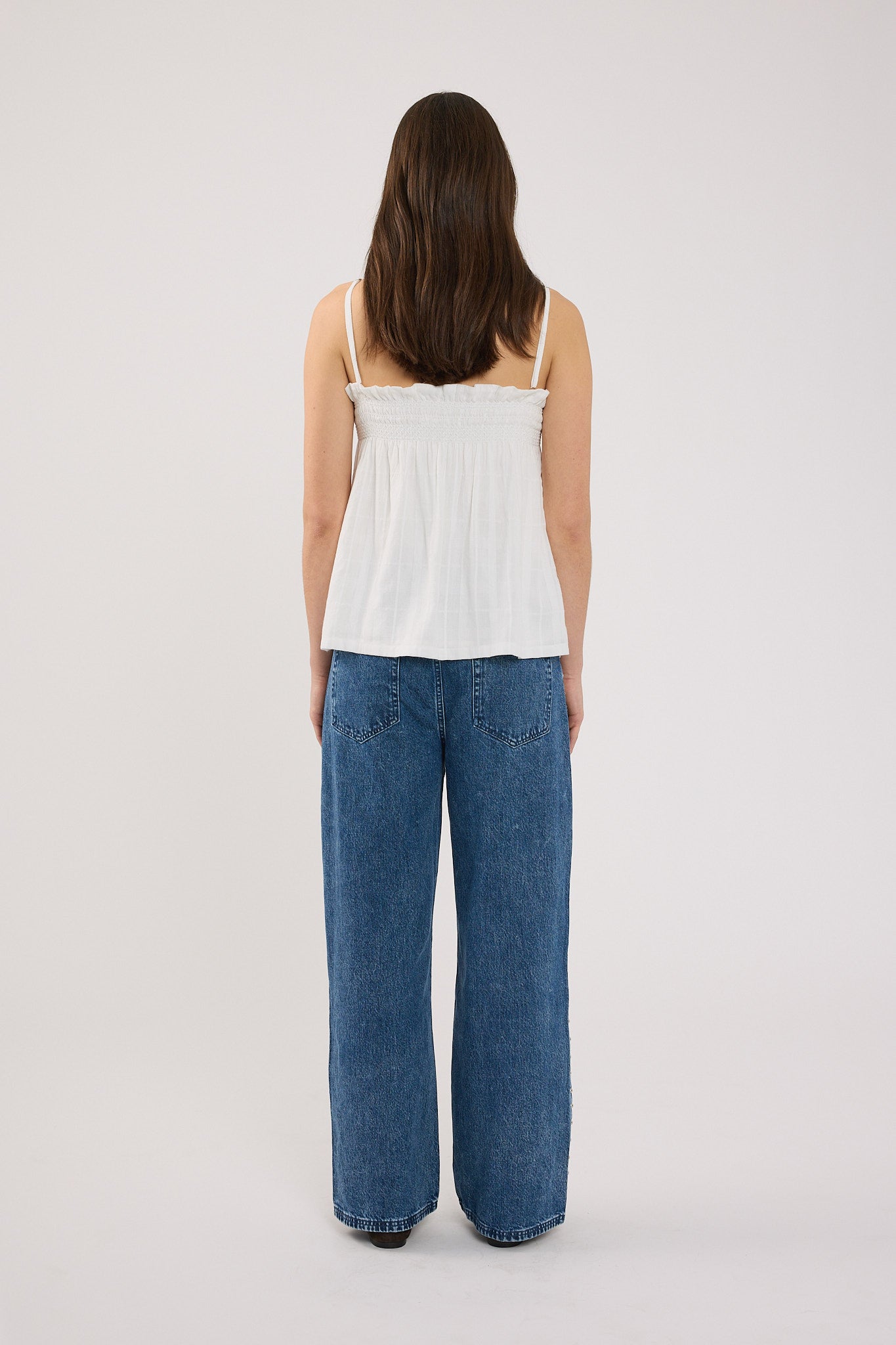 Perfect Stranger Mikey Shirred Top White