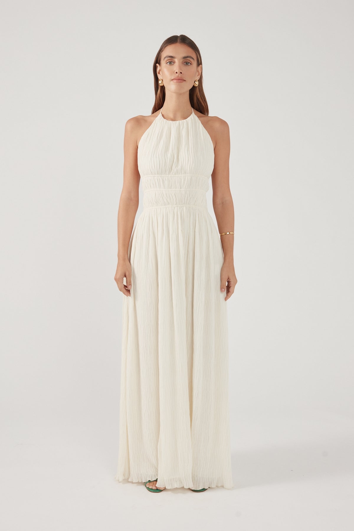 Perfect Stranger Janie Halter Maxi Dress Cream