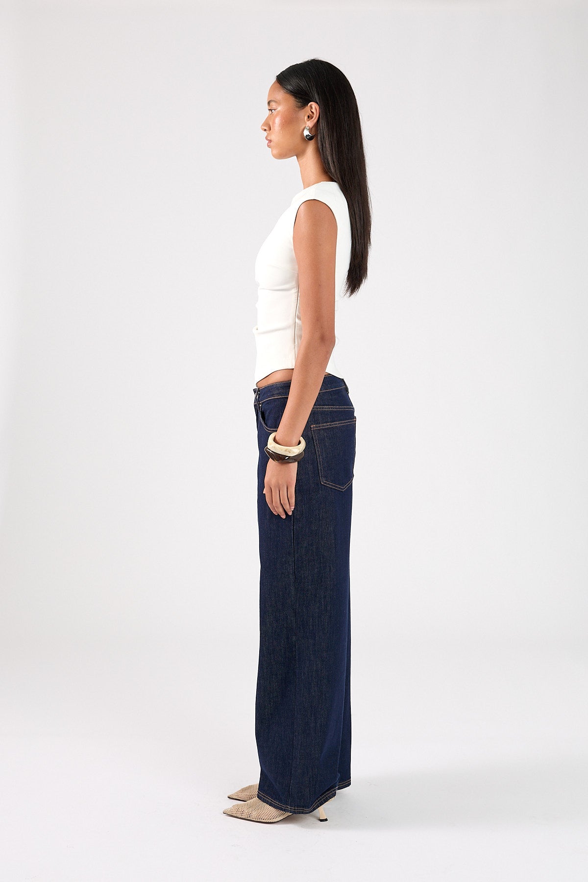 Perfect Stranger Luciana Boat Neck  Top White