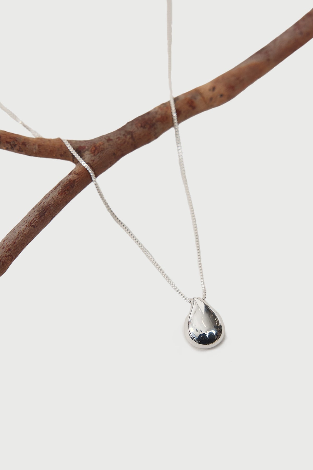 Perfect Stranger Ethereal Drop Necklace Plated Silver
