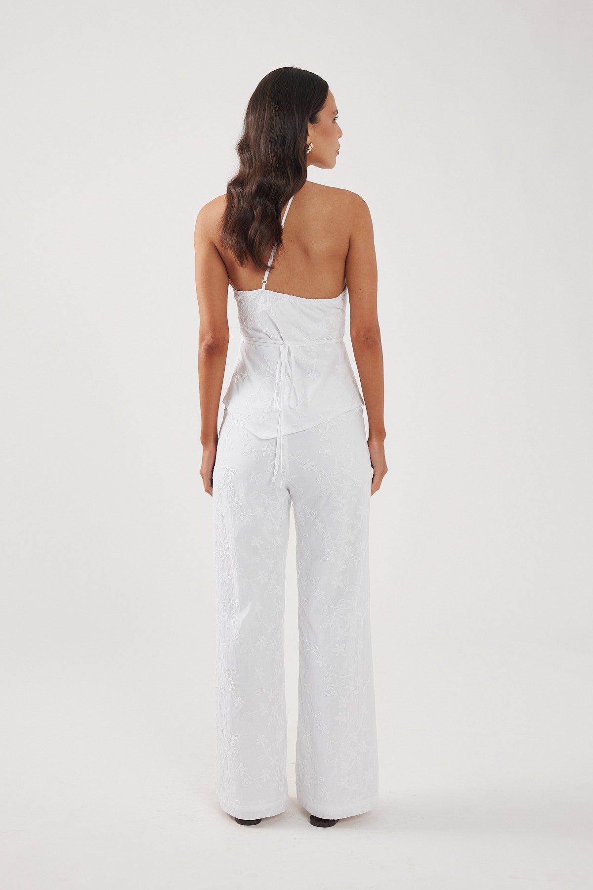 Perfect Stranger Pascal Jacquard Mid Rise Pant White
