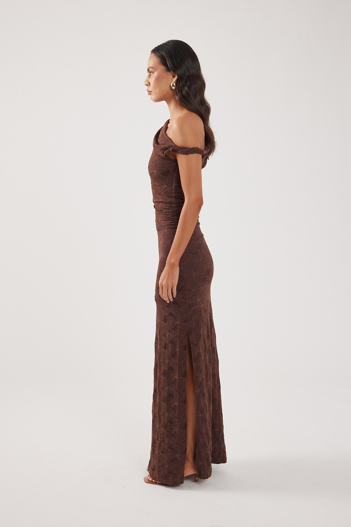 Perfect Stranger Lilo Lace Maxi Dress Brown