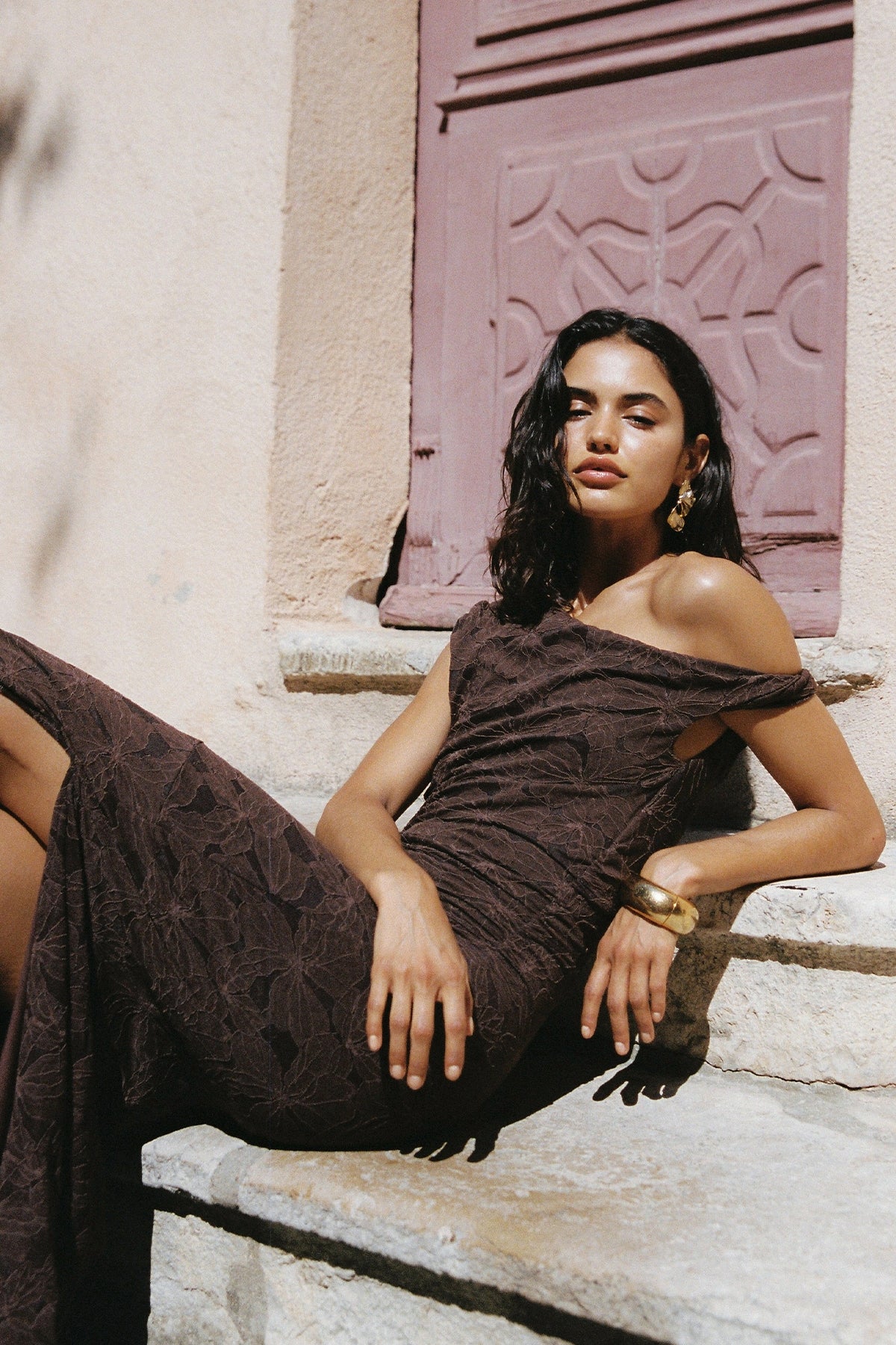 Perfect Stranger Lilo Lace Maxi Dress Brown