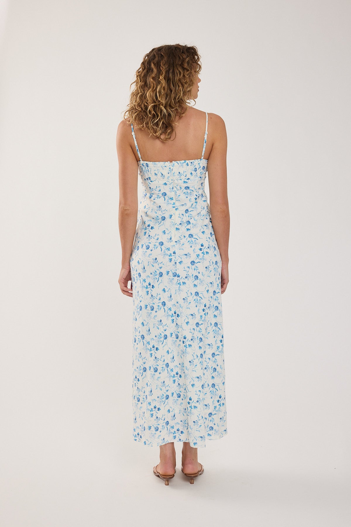 Perfect Stranger Mademoiselle Maxi Dress Blue Print