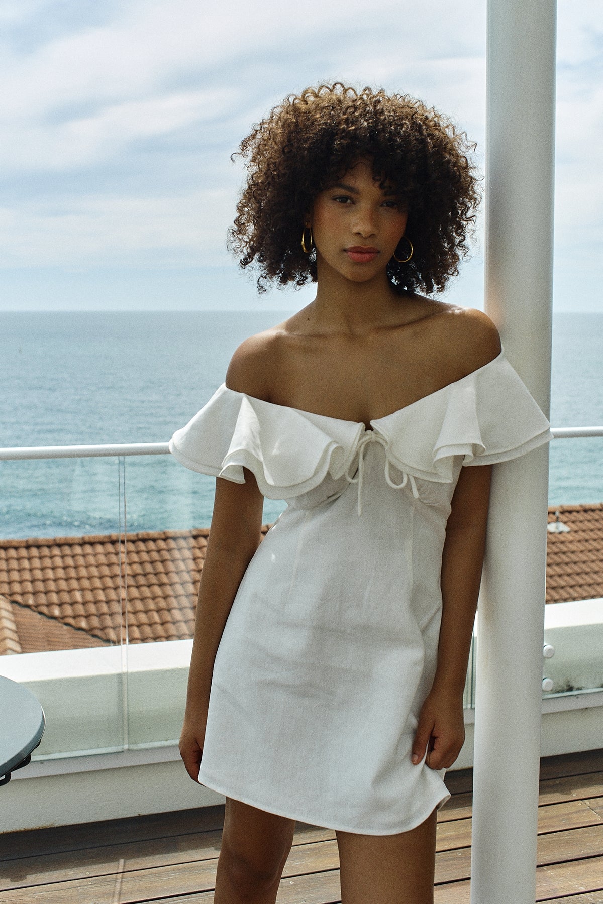 Perfect Stranger Pippa Ruffle Mini Dress White Perfect Stranger Pippa Ruffle Mini Dress White