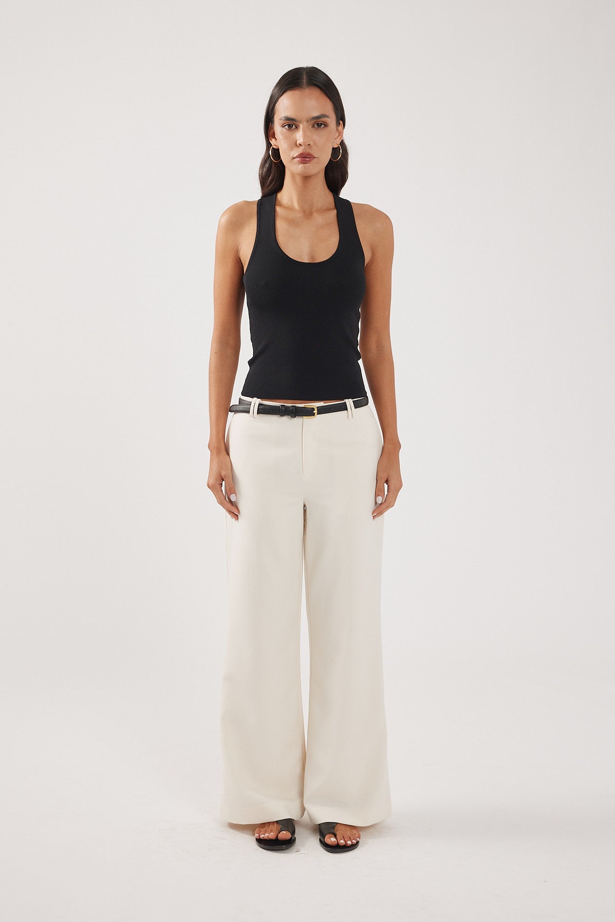 Perfect Stranger Luella Mid Rise Wide Leg Pant Cream