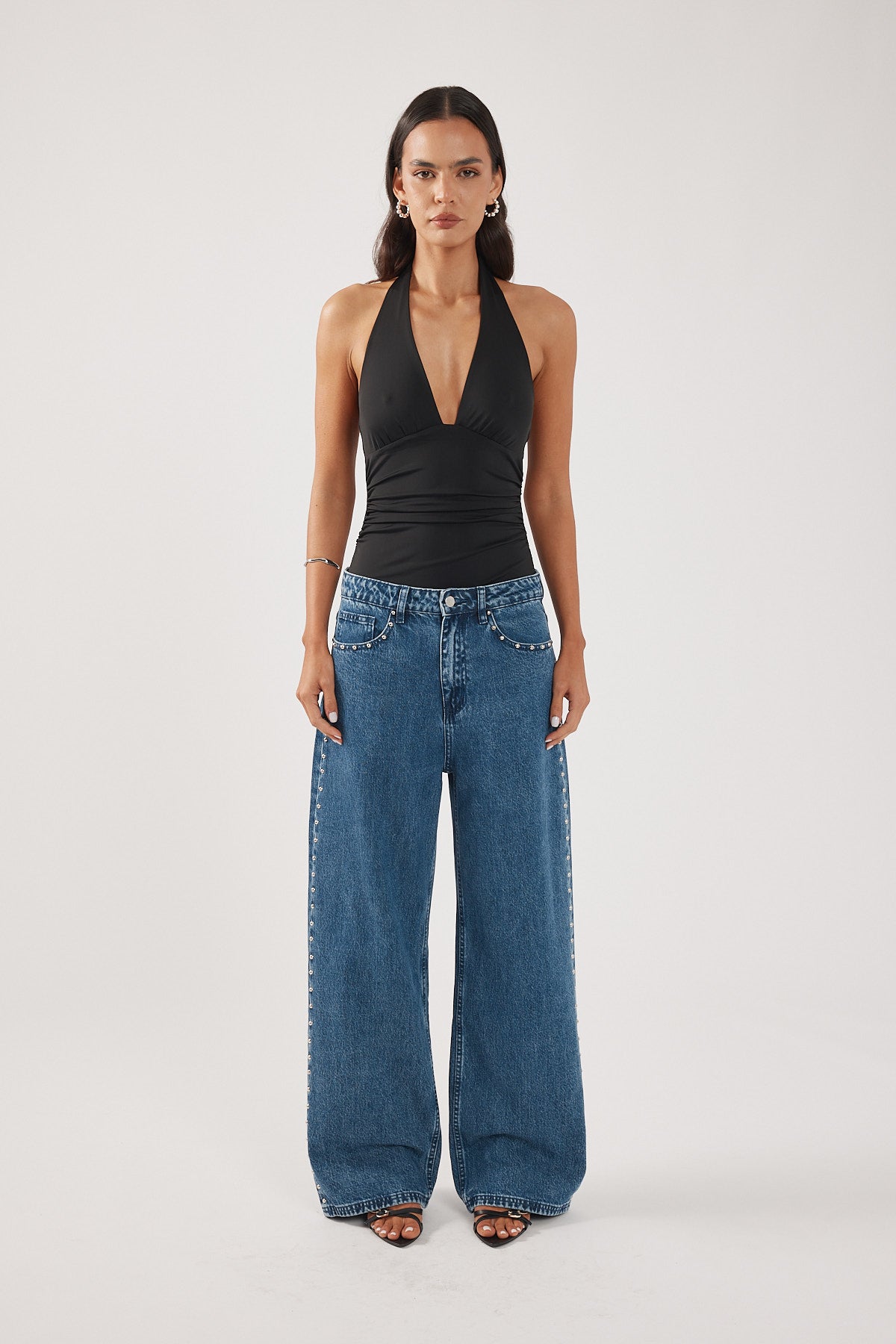 Perfect Stranger Ryder Halter Bodysuit Black