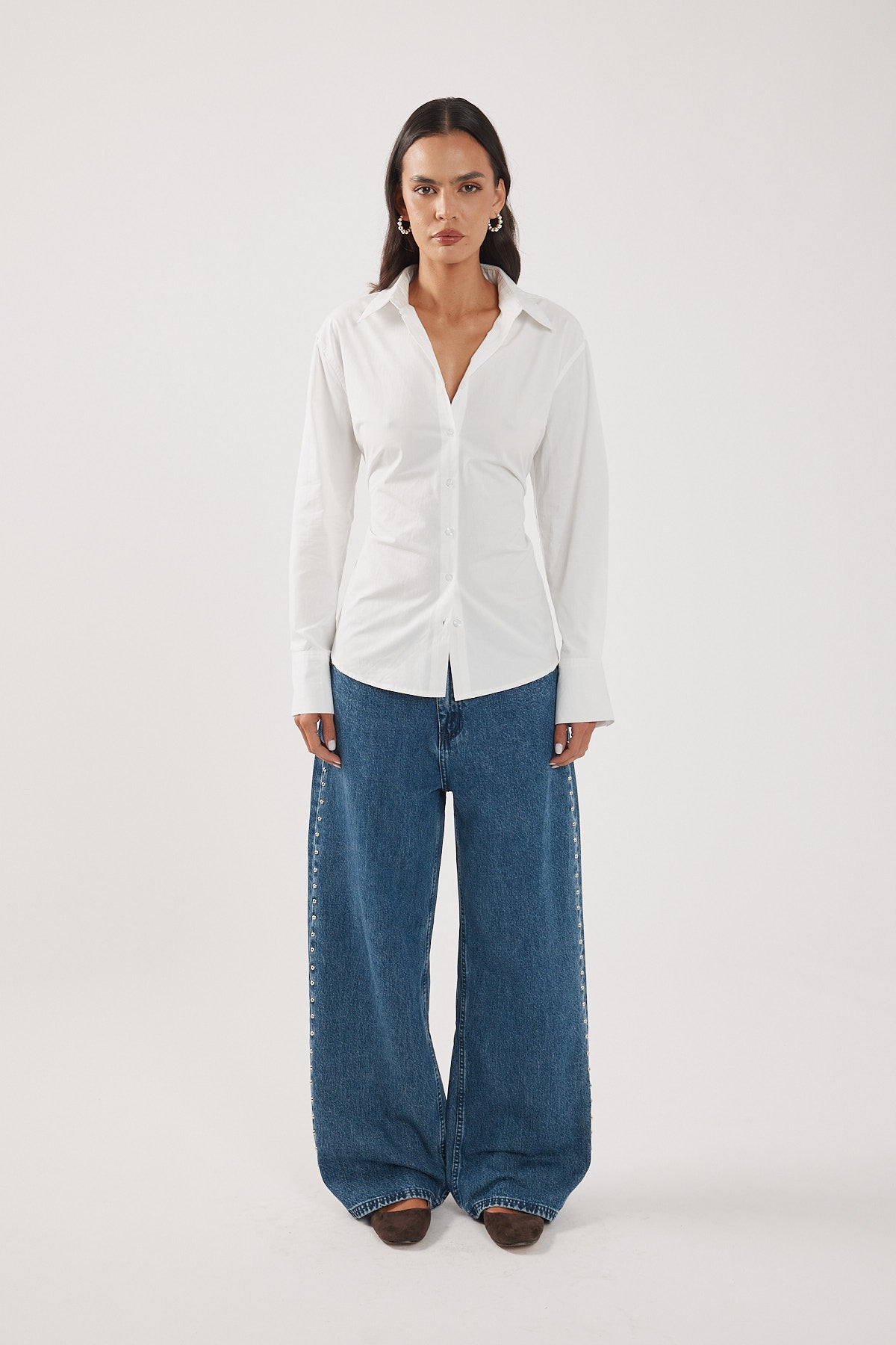 Perfect Stranger Mason Tie Back Shirt White
