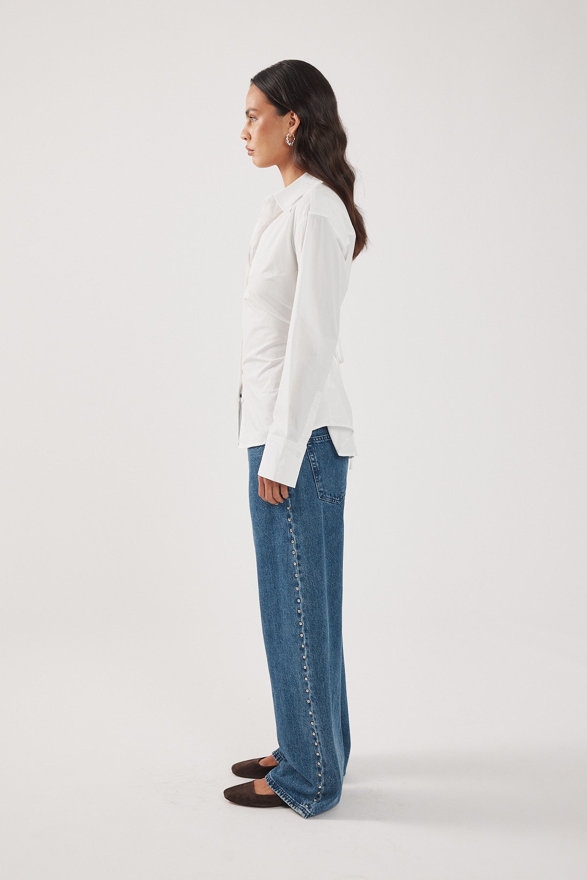 Perfect Stranger Mason Tie Back Shirt White
