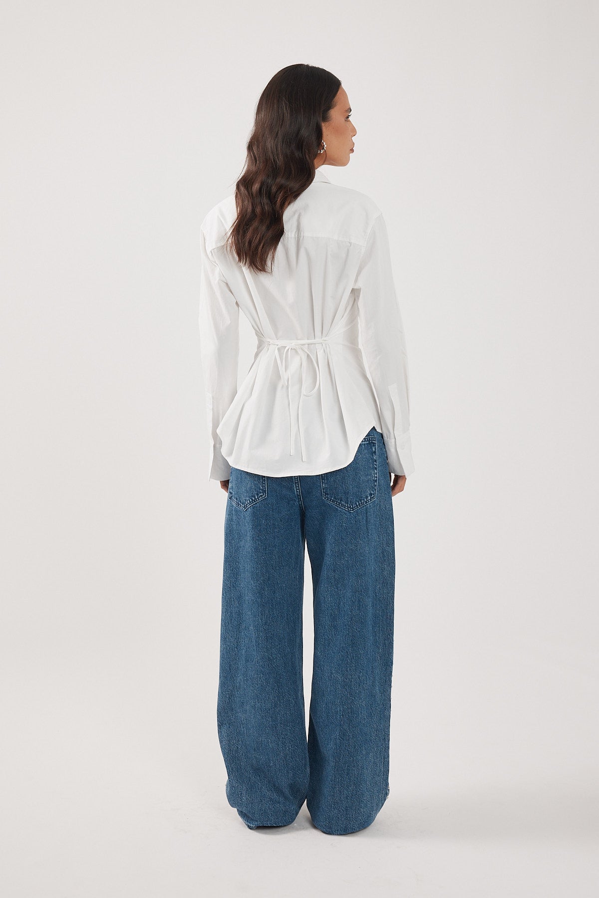 Perfect Stranger Mason Tie Back Shirt White