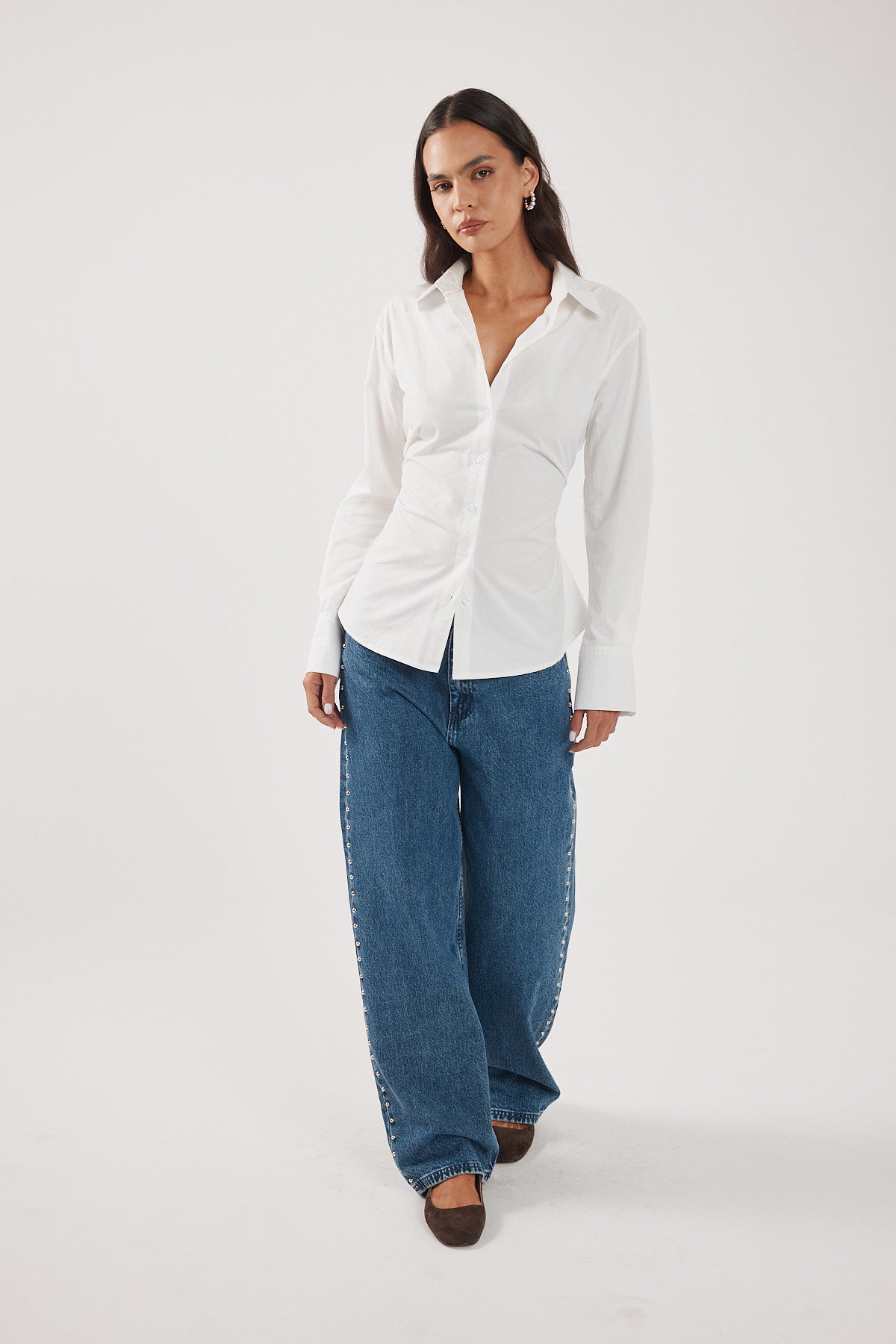 Perfect Stranger Mason Tie Back Shirt White