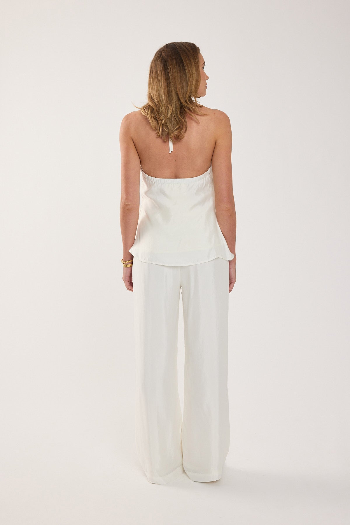 Perfect Stranger Jamie Cupro Mid Rise Pants White