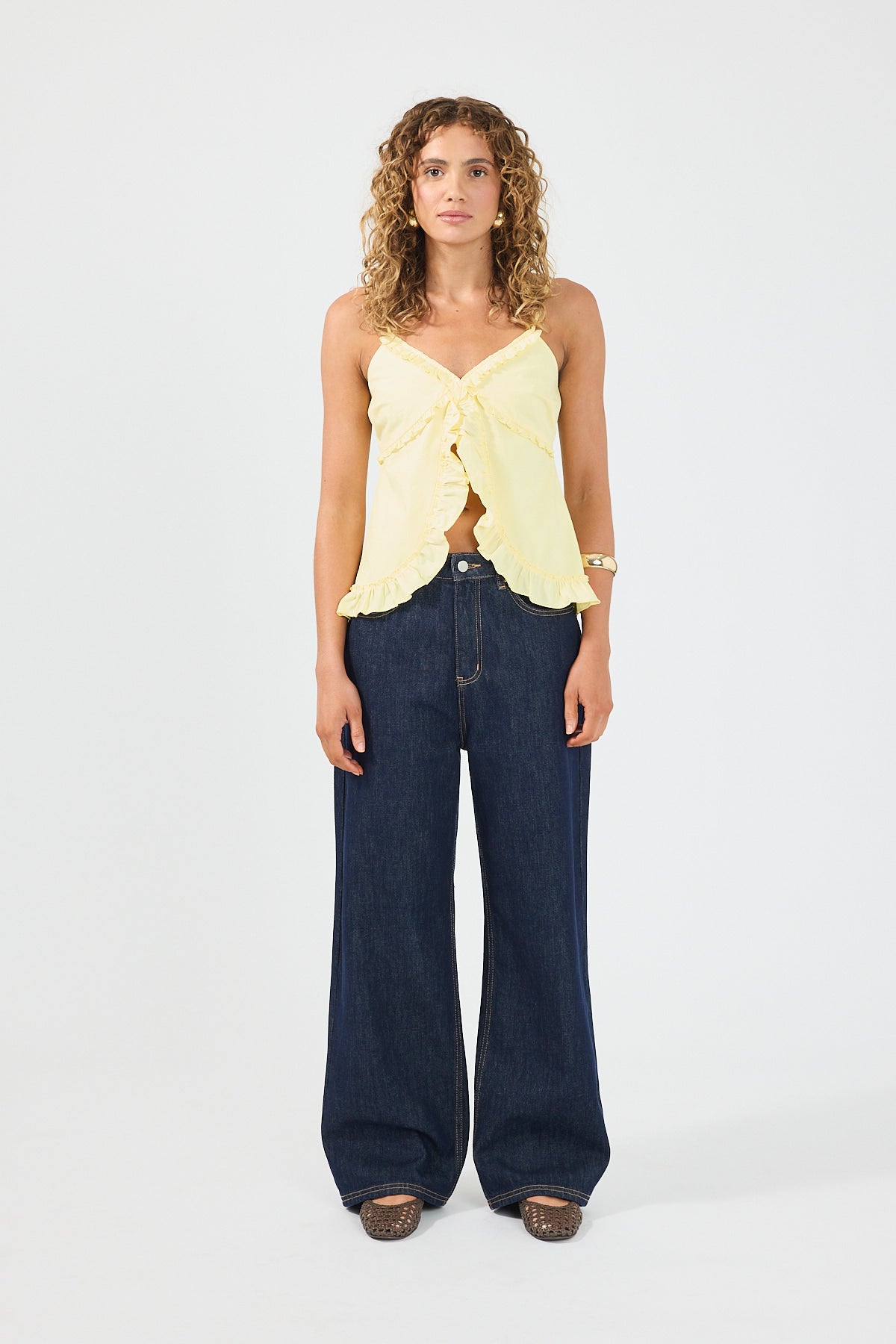 Perfect Stranger Frankie Frill Top Yellow
