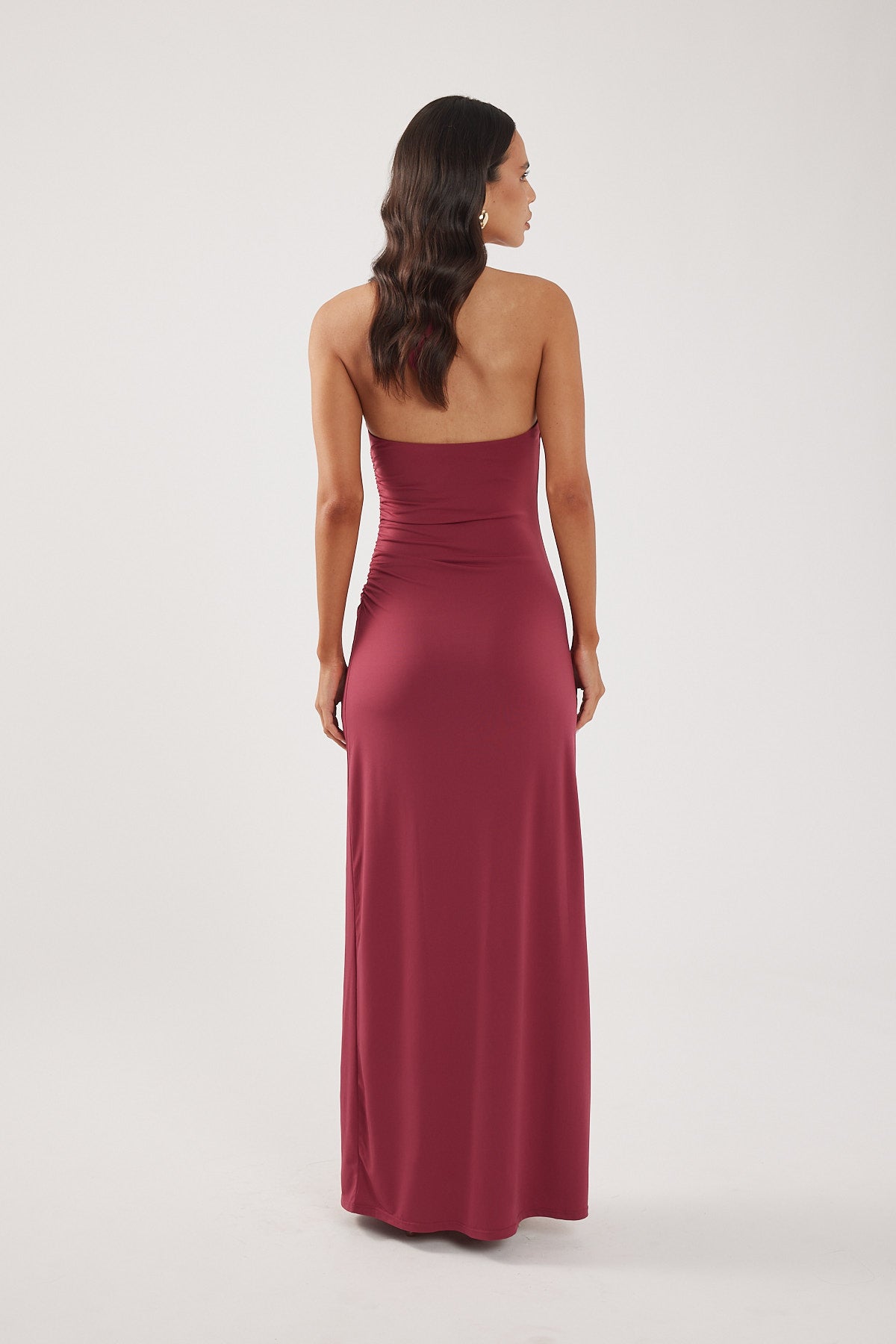 Perfect Stranger Isla Halter Twist Maxi Dress Burgundy Perfect Stranger Isla Halter Twist Maxi Dress Burgundy