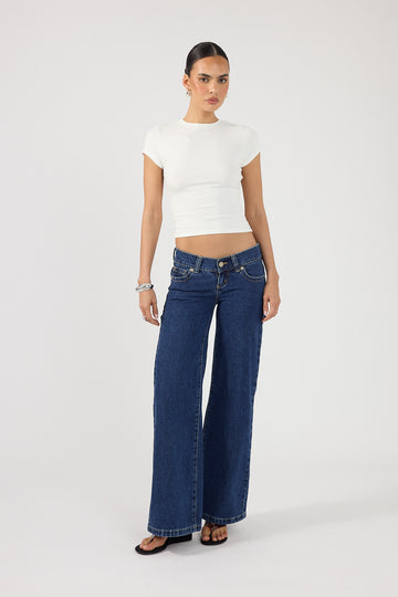Perfect Stranger Better Viscose Cap Sleeve Tee White