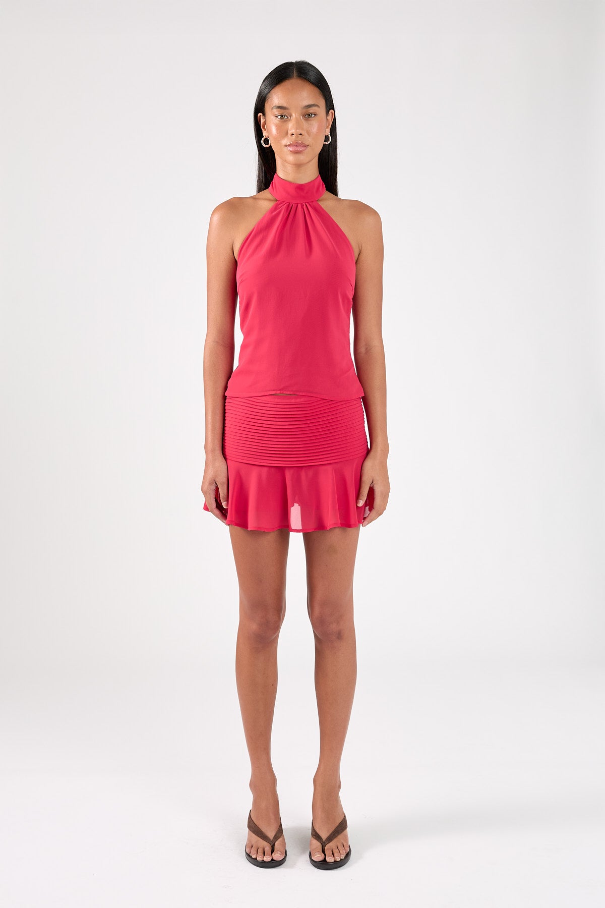 Perfect Stranger Eland Mid Rise Skort Red