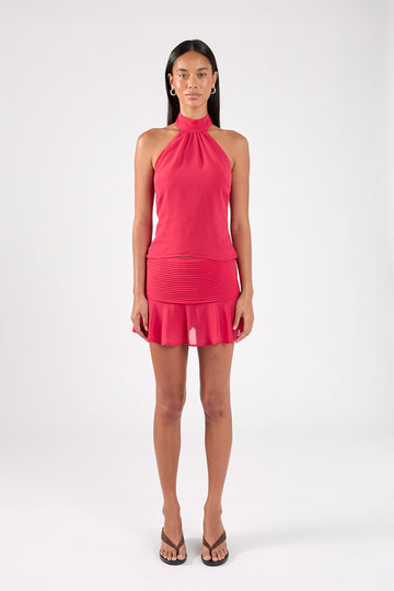 Perfect Stranger Eland Mid Rise Skort Red