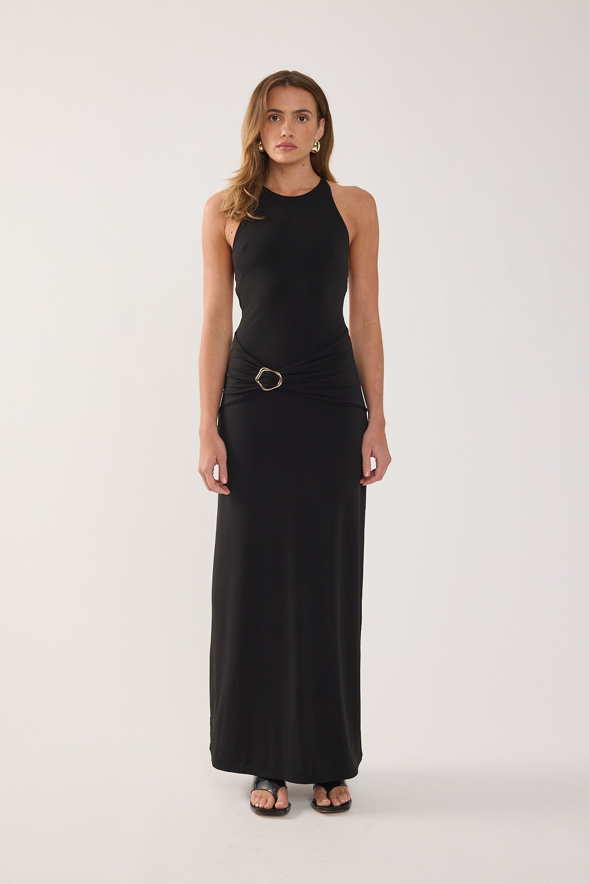 Perfect Stranger Dorian Buckle Maxi Dress Black