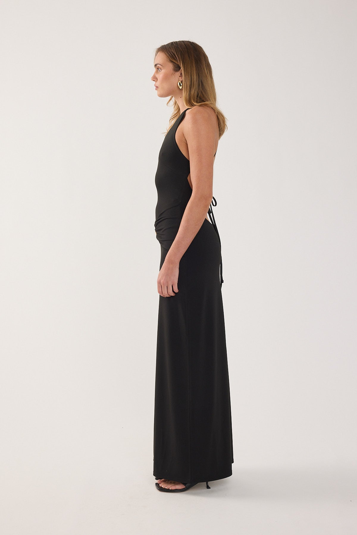 Perfect Stranger Dorian Buckle Maxi Dress Black