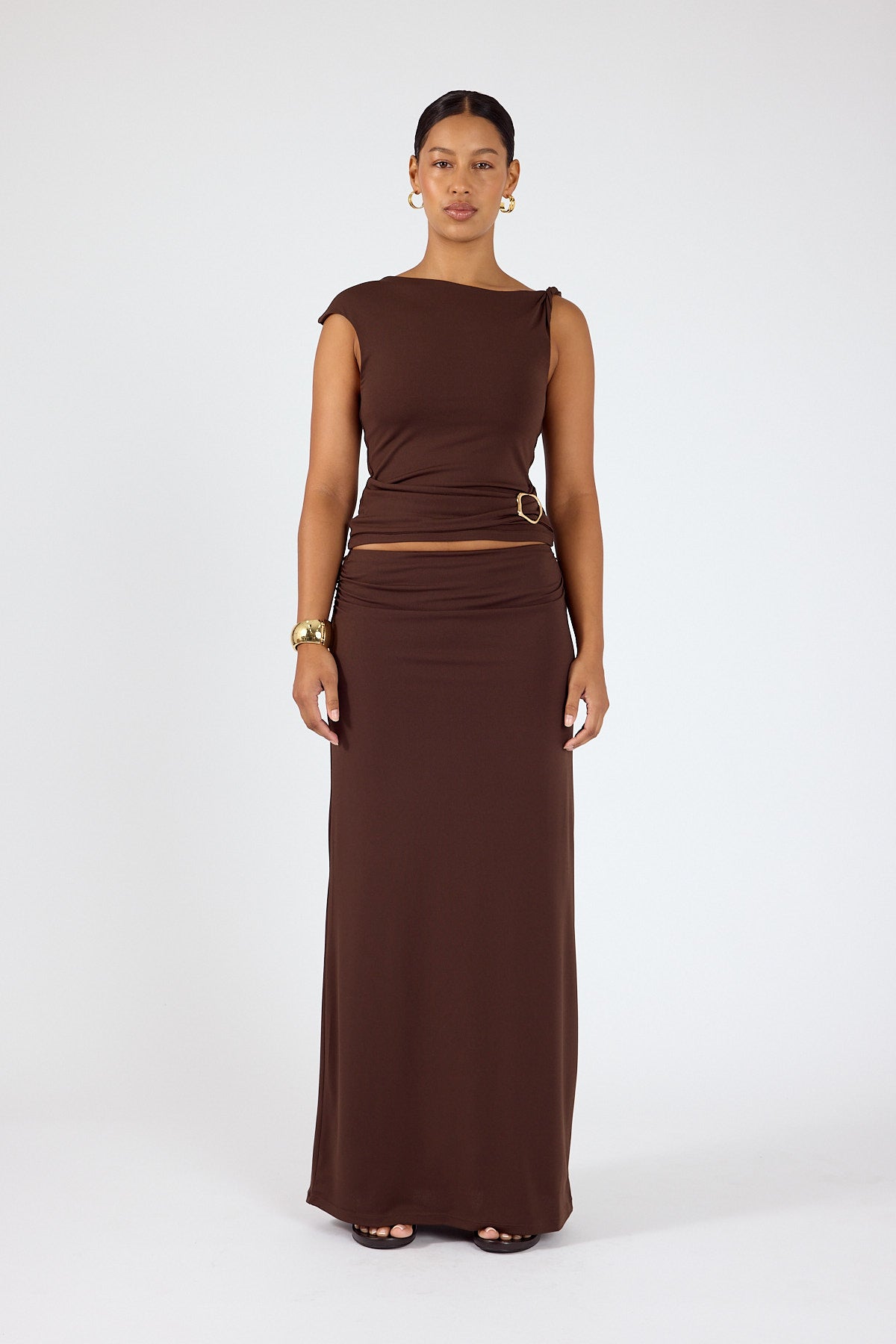 Perfect Stranger Dorian Maxi Skirt Brown