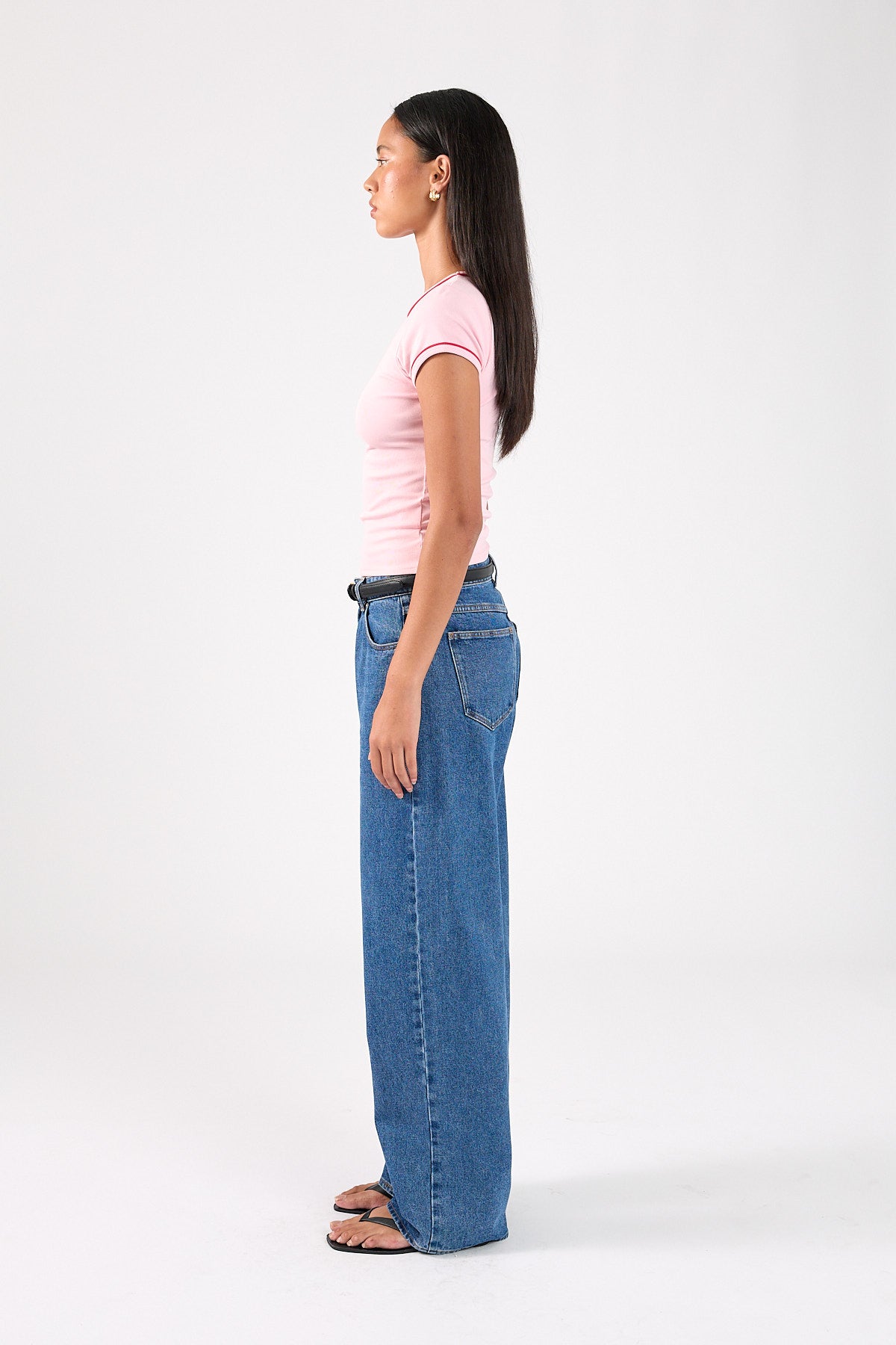 Perfect Stranger Sunday Club Longline Cap Sleeve Tee Pink