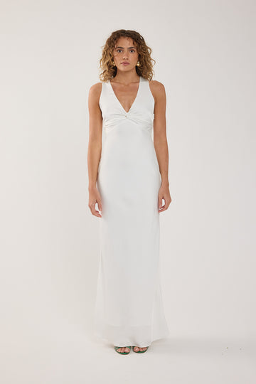 Perfect Stranger Ellie Twist Front Maxi Dress Off White
