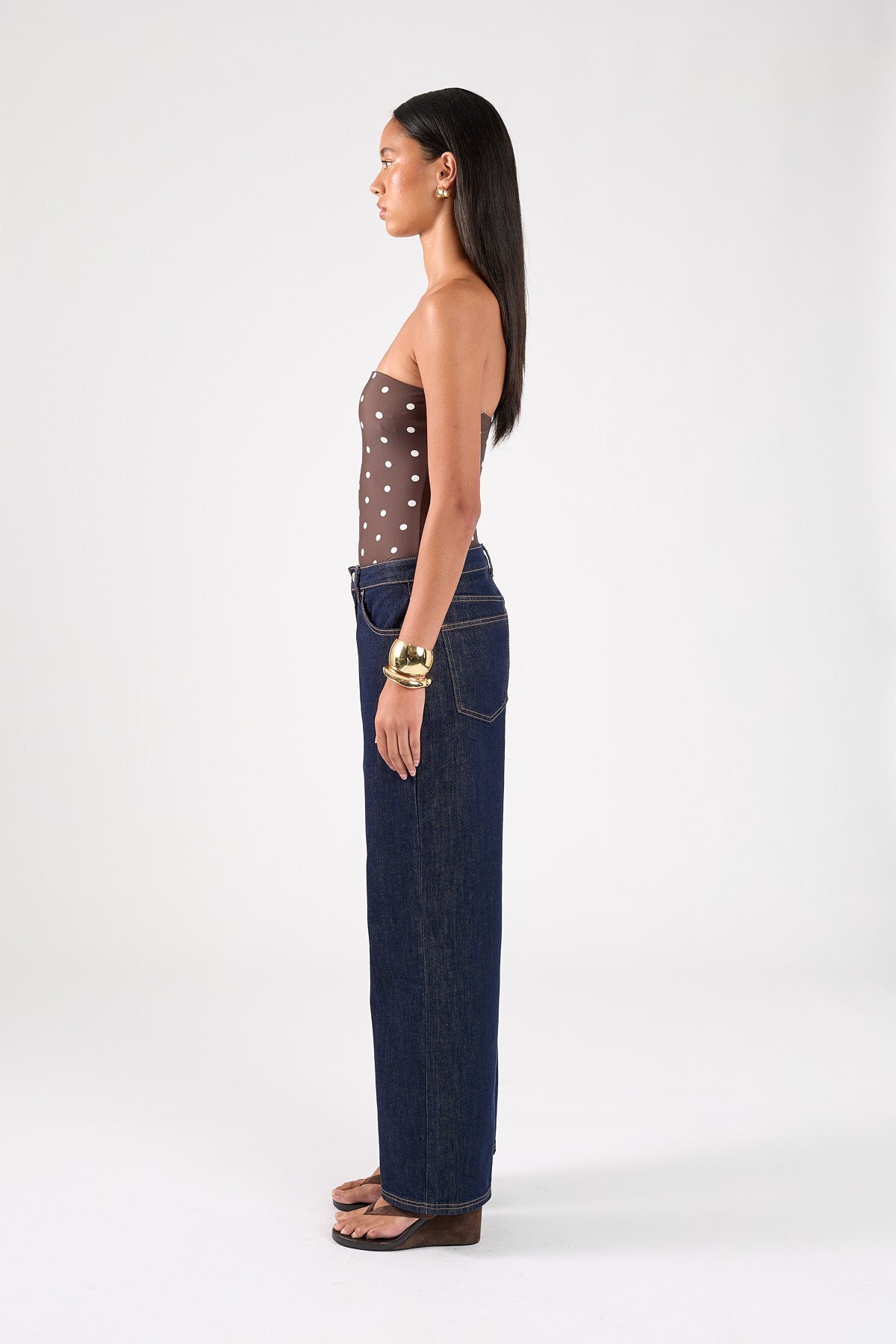 Perfect Stranger Auralie Strapless One Piece Brown Polka