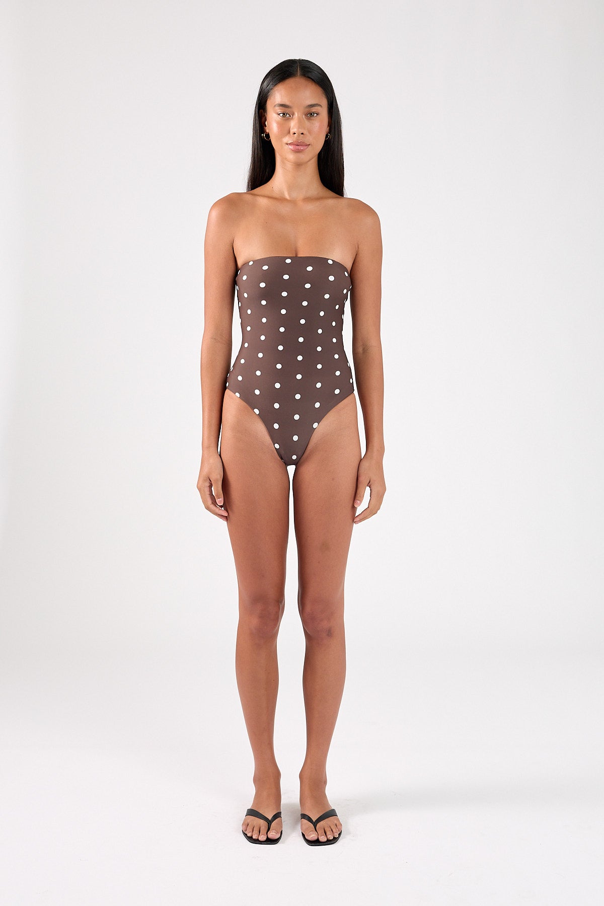 Perfect Stranger Auralie Strapless One Piece Brown Polka