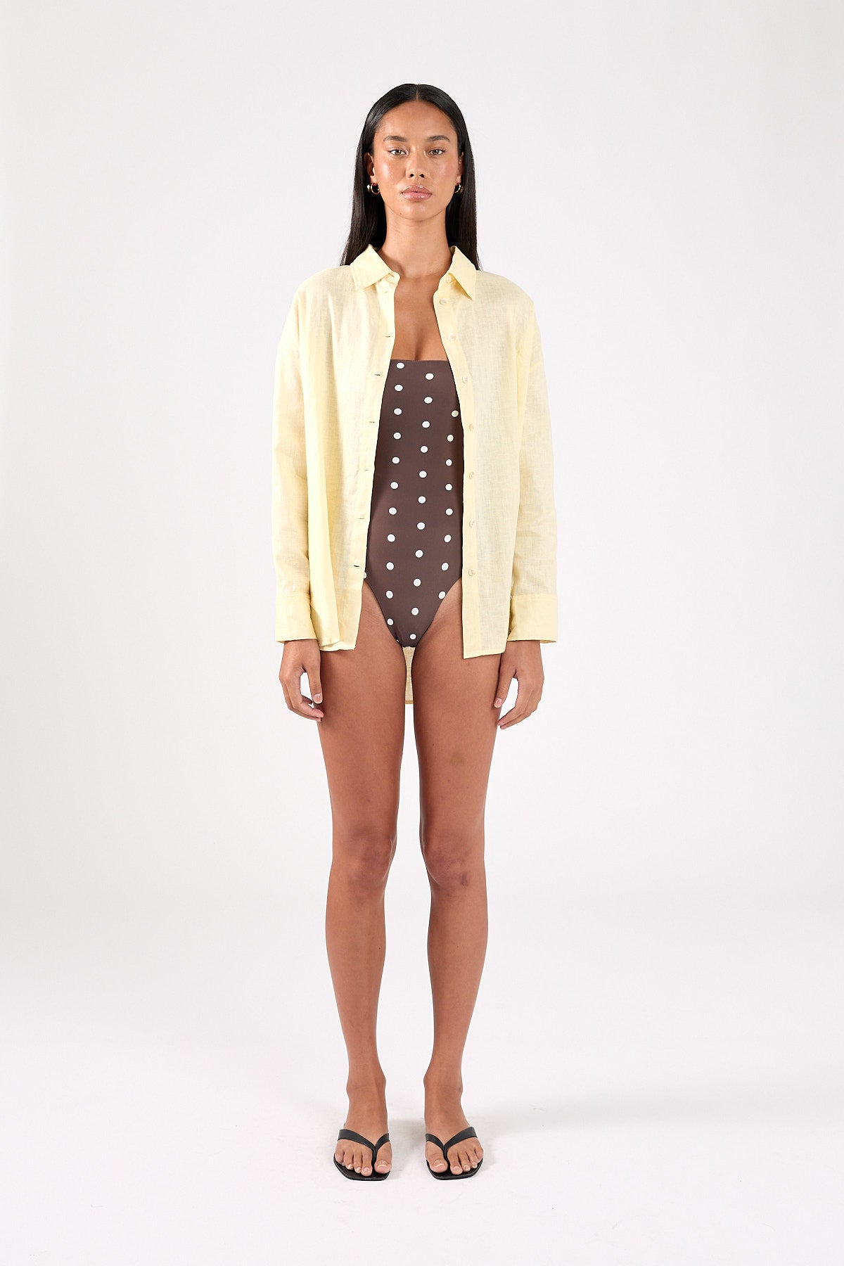 Perfect Stranger Auralie Strapless One Piece Brown Polka