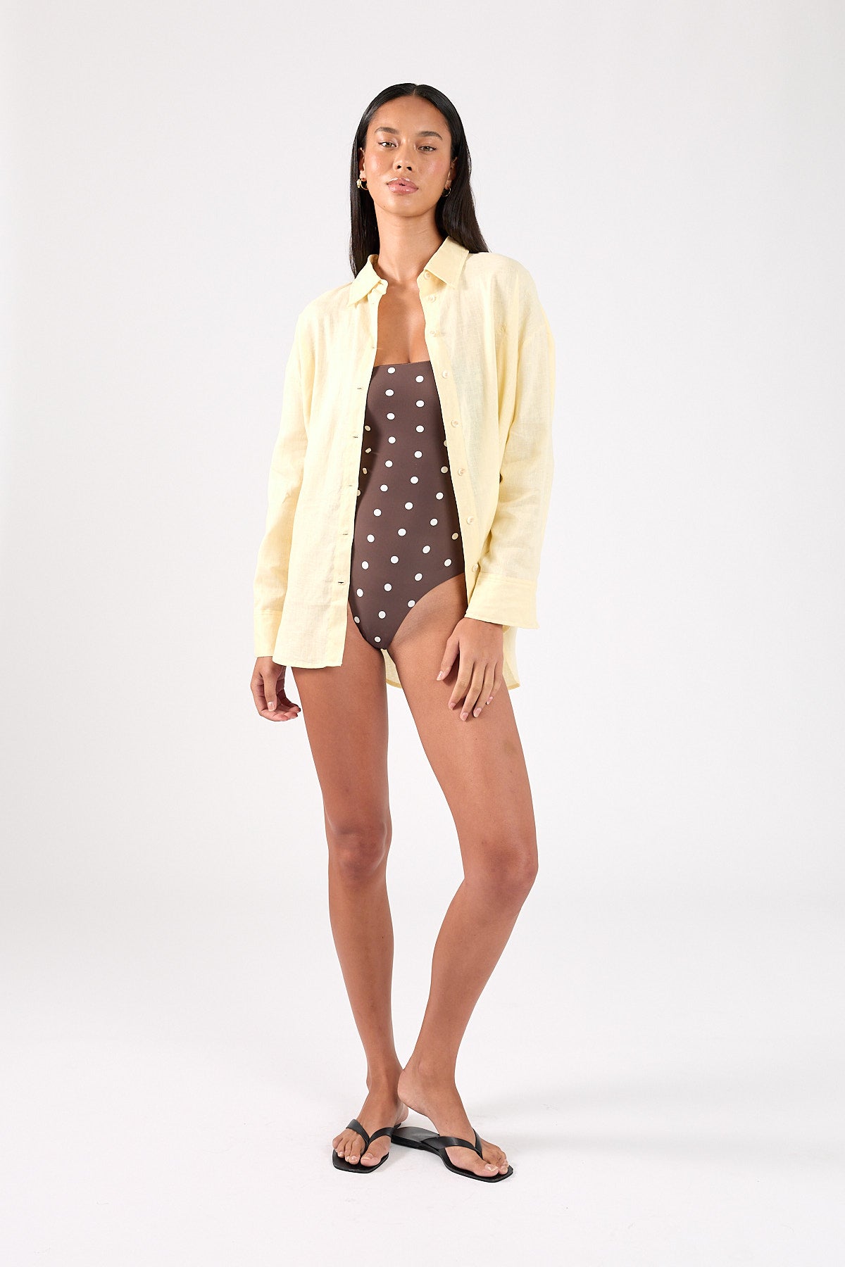 Perfect Stranger Auralie Strapless One Piece Brown Polka