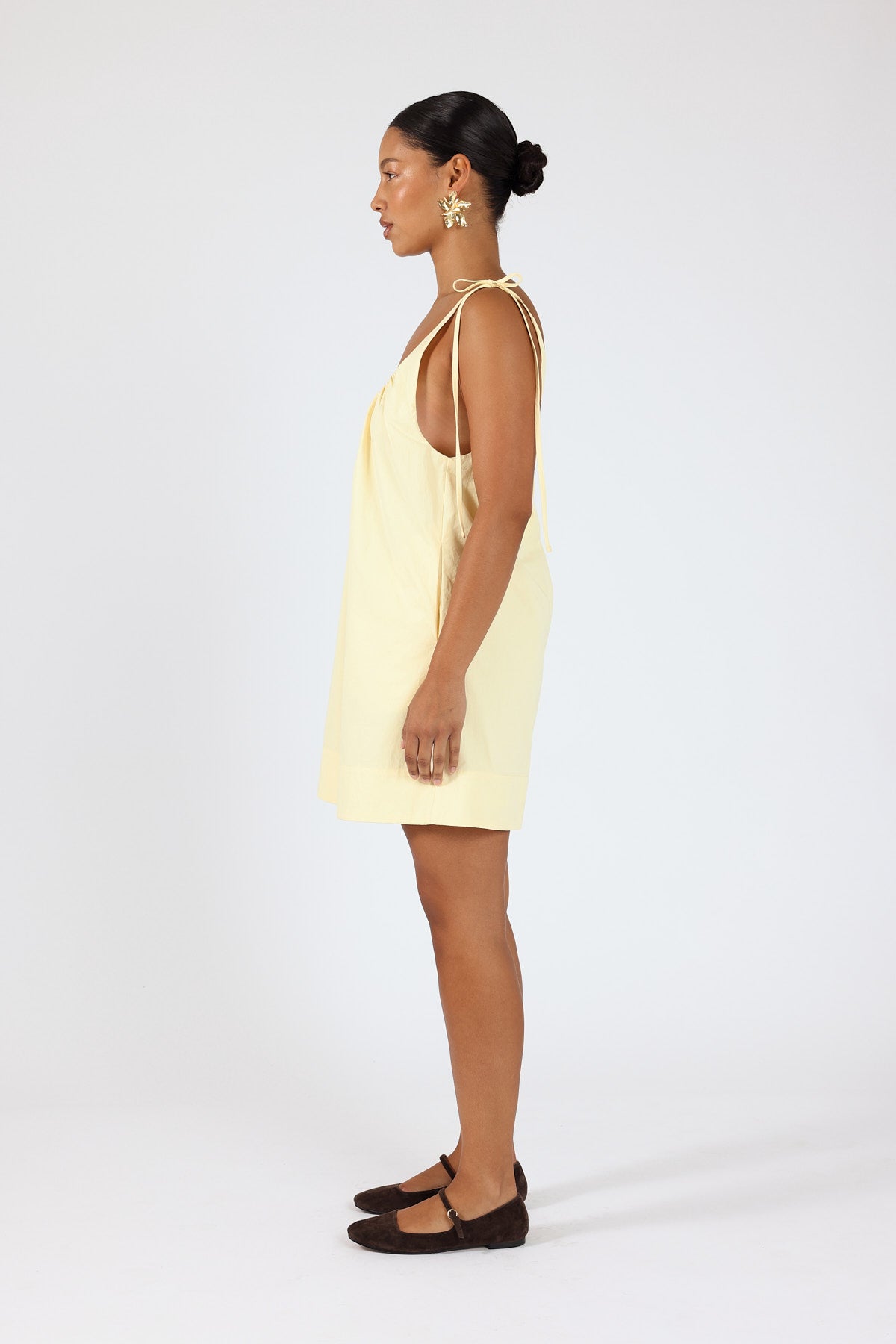 Perfect Stranger Penelope Tie Shoulder Mini Dress Butter