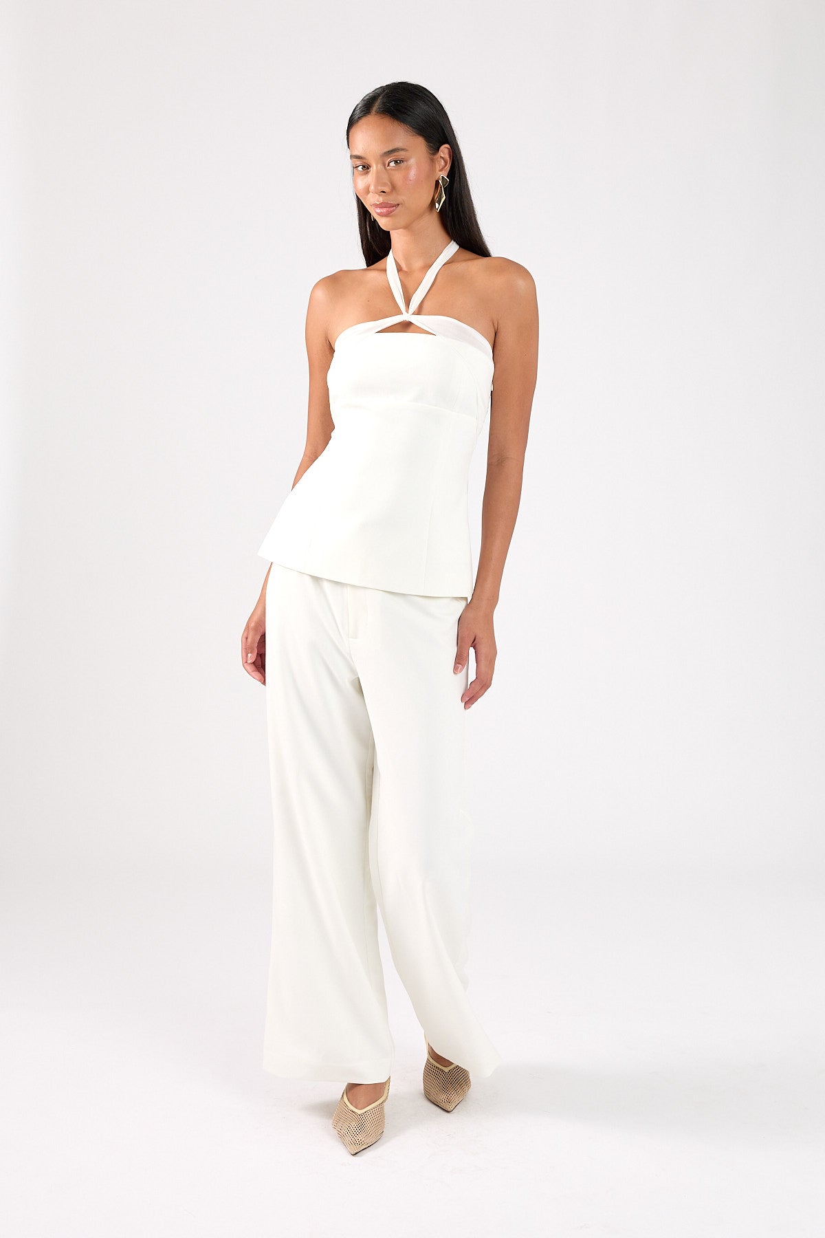 Perfect Stranger Nova Tailored Halter Top White