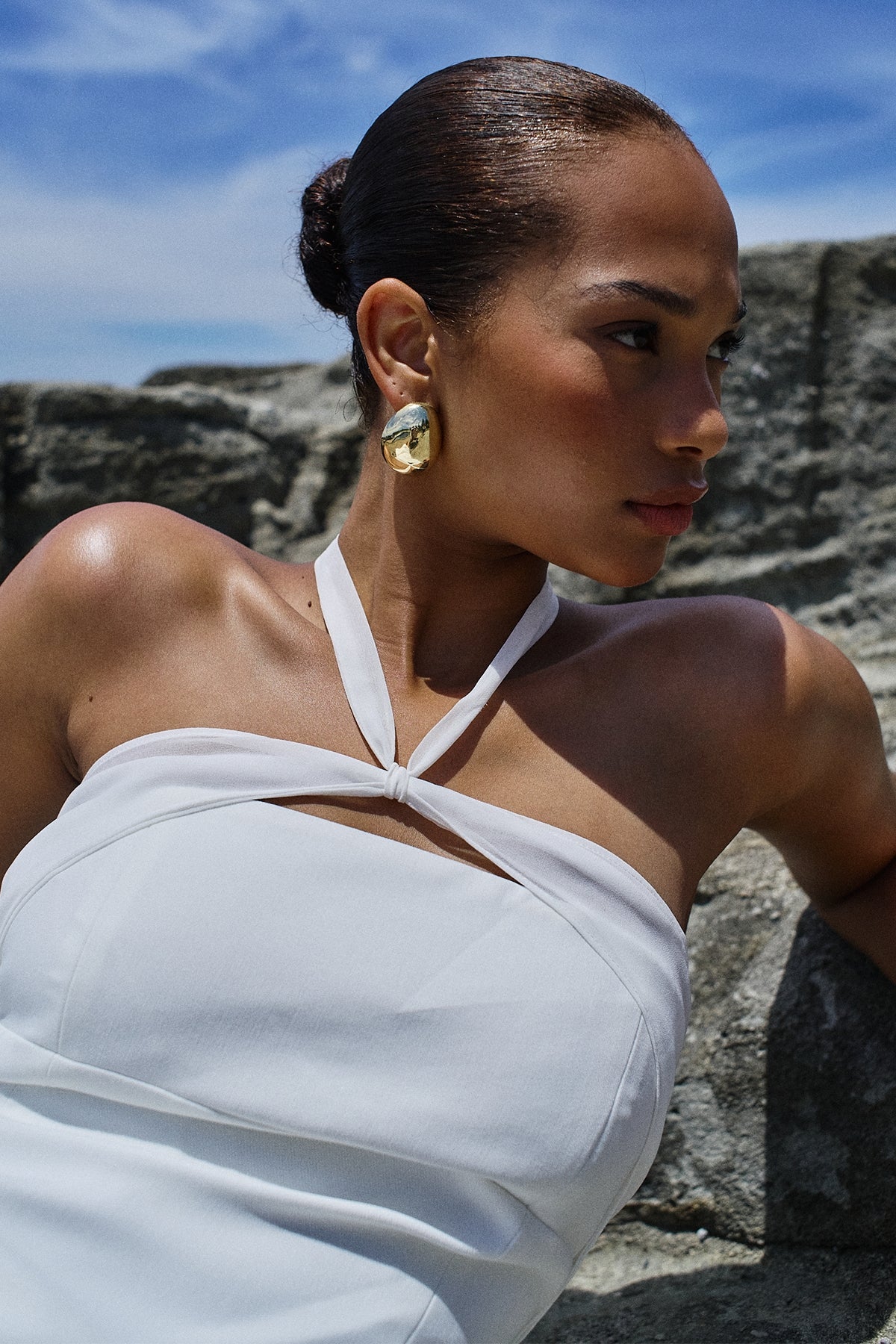 Perfect Stranger Nova Tailored Halter Top White