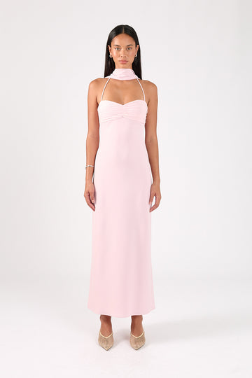 Perfect Stranger Luccia Scarf Maxi Dress Pink