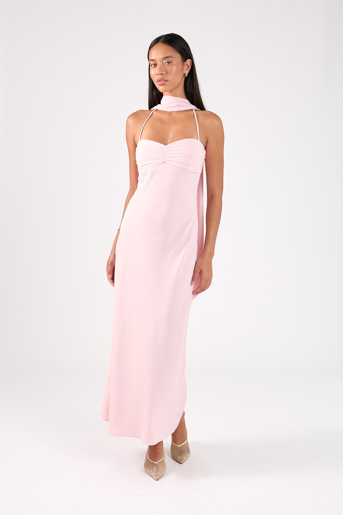 Perfect Stranger Luccia Scarf Maxi Dress Pink