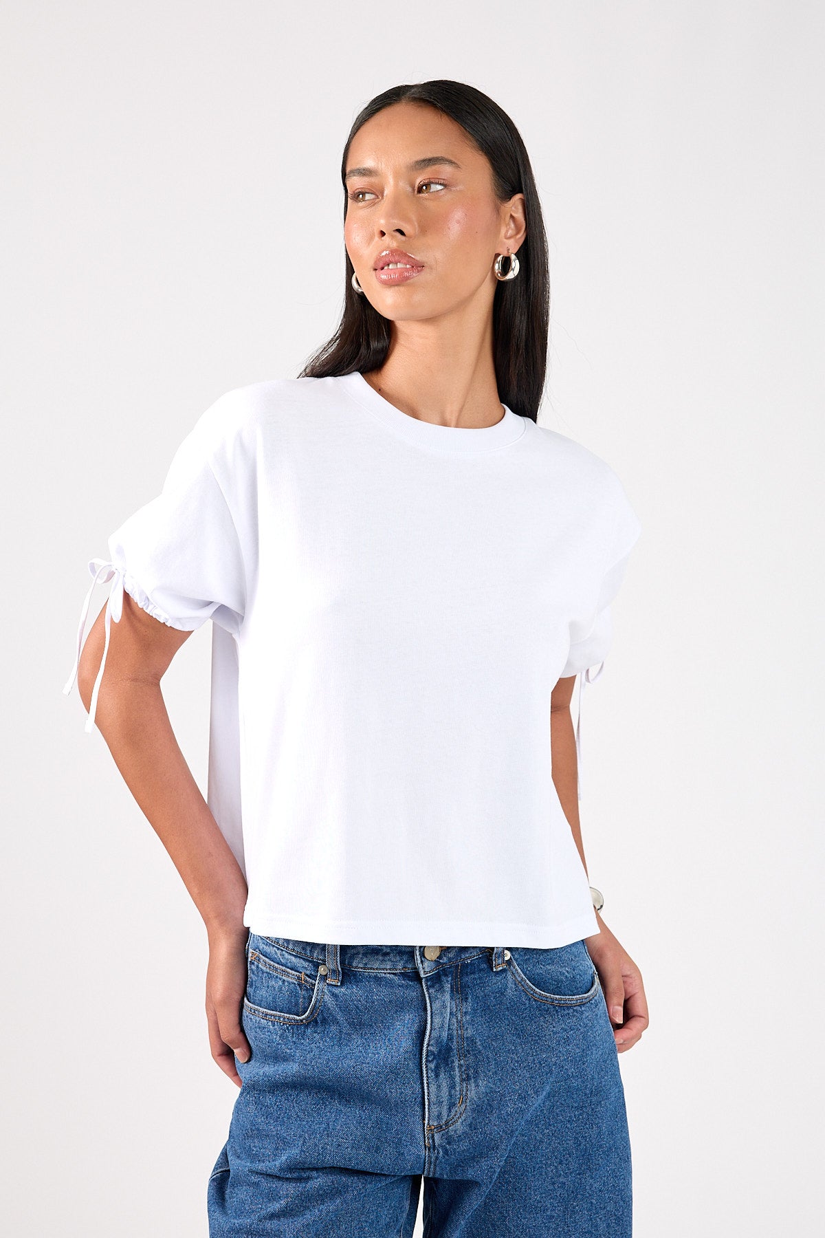 Perfect Stranger Drawcord Oversized tee White