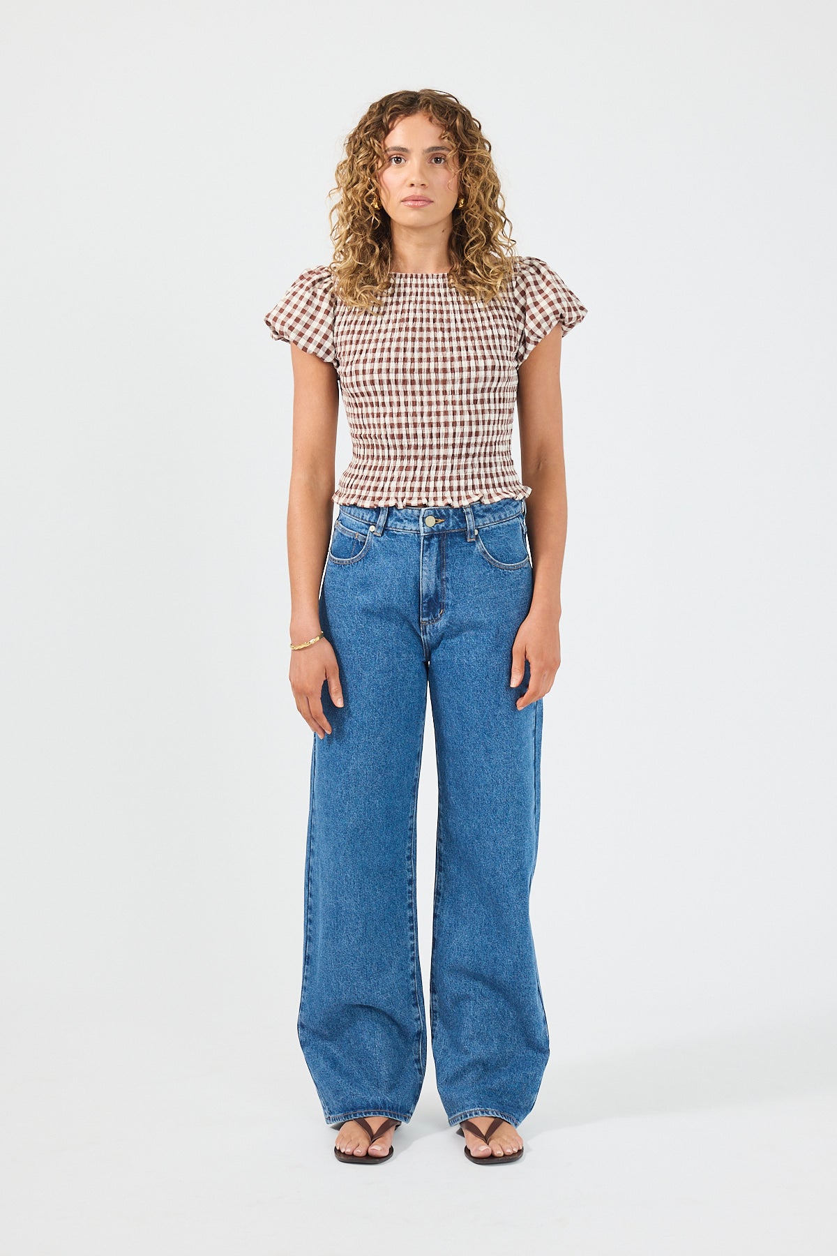 Perfect Stranger Carlie Short Sleeve Top Brown Print