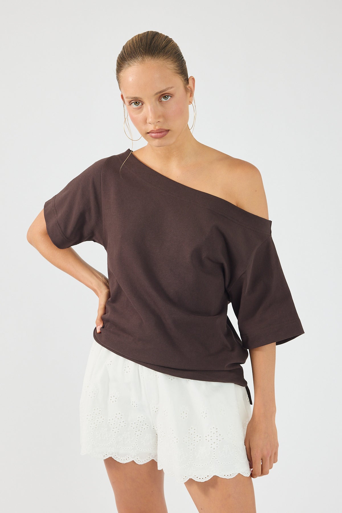 Perfect Stranger Sammy Broderie Shorts White