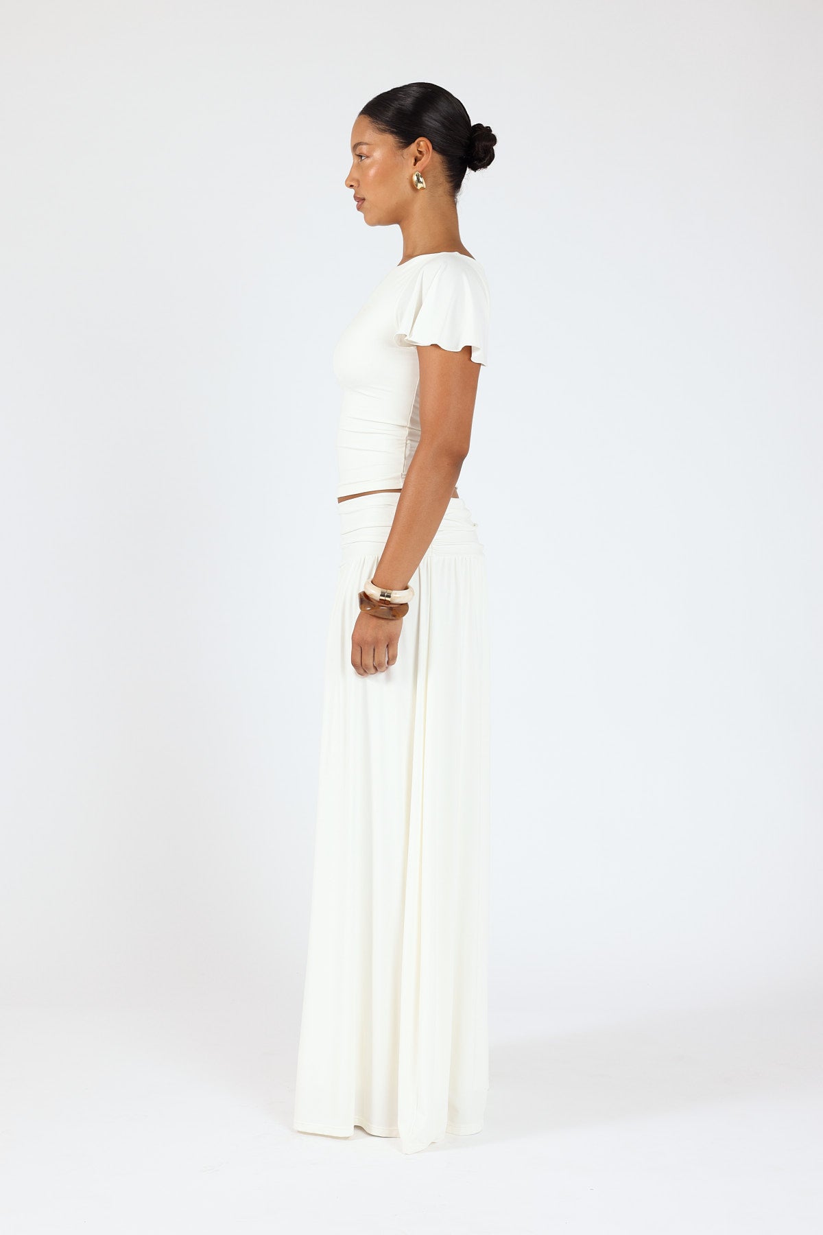 Perfect Stranger Ellison Jersey Maxi Skirt Off White