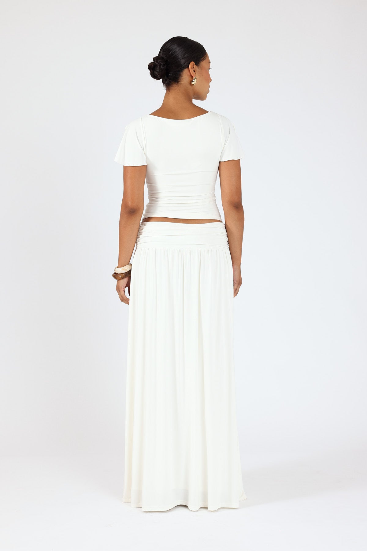 Perfect Stranger Ellison Jersey Maxi Skirt Off White