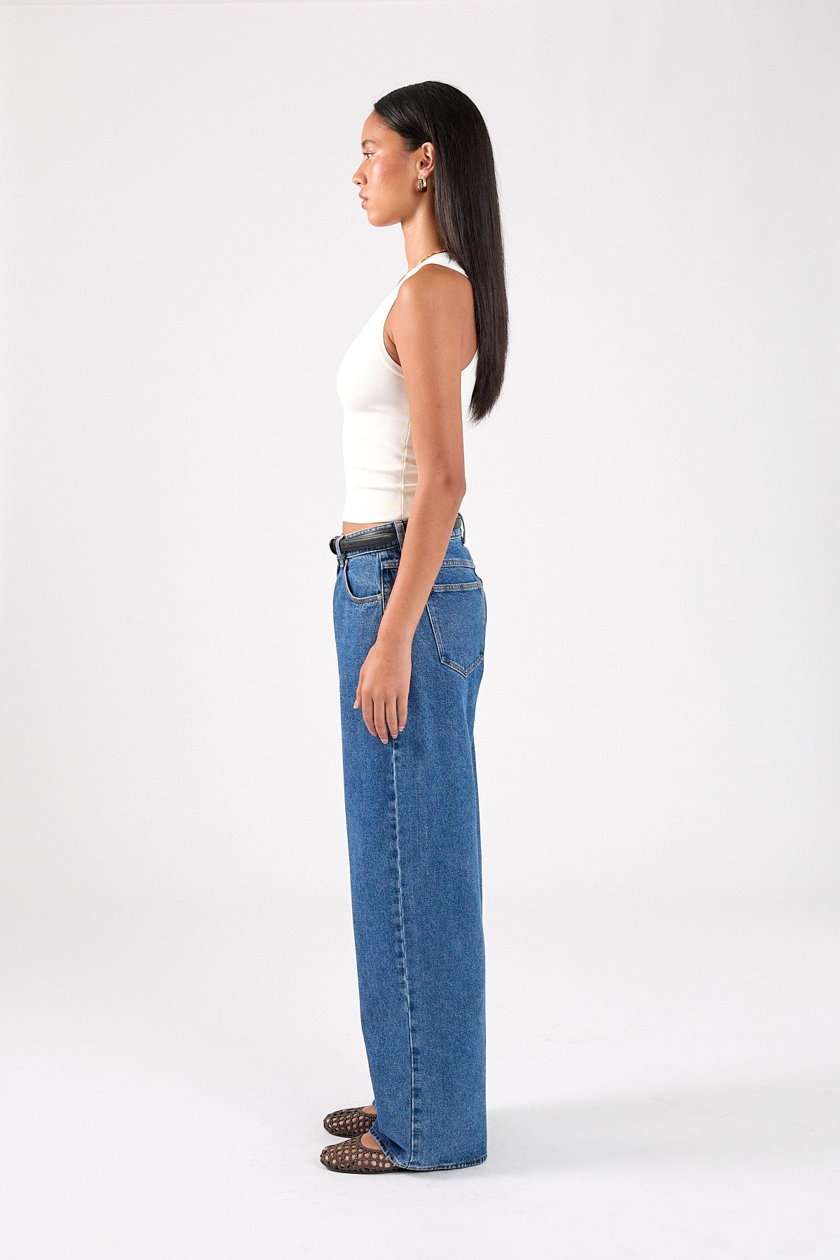 Perfect Stranger Sublime Knit Racer Top White