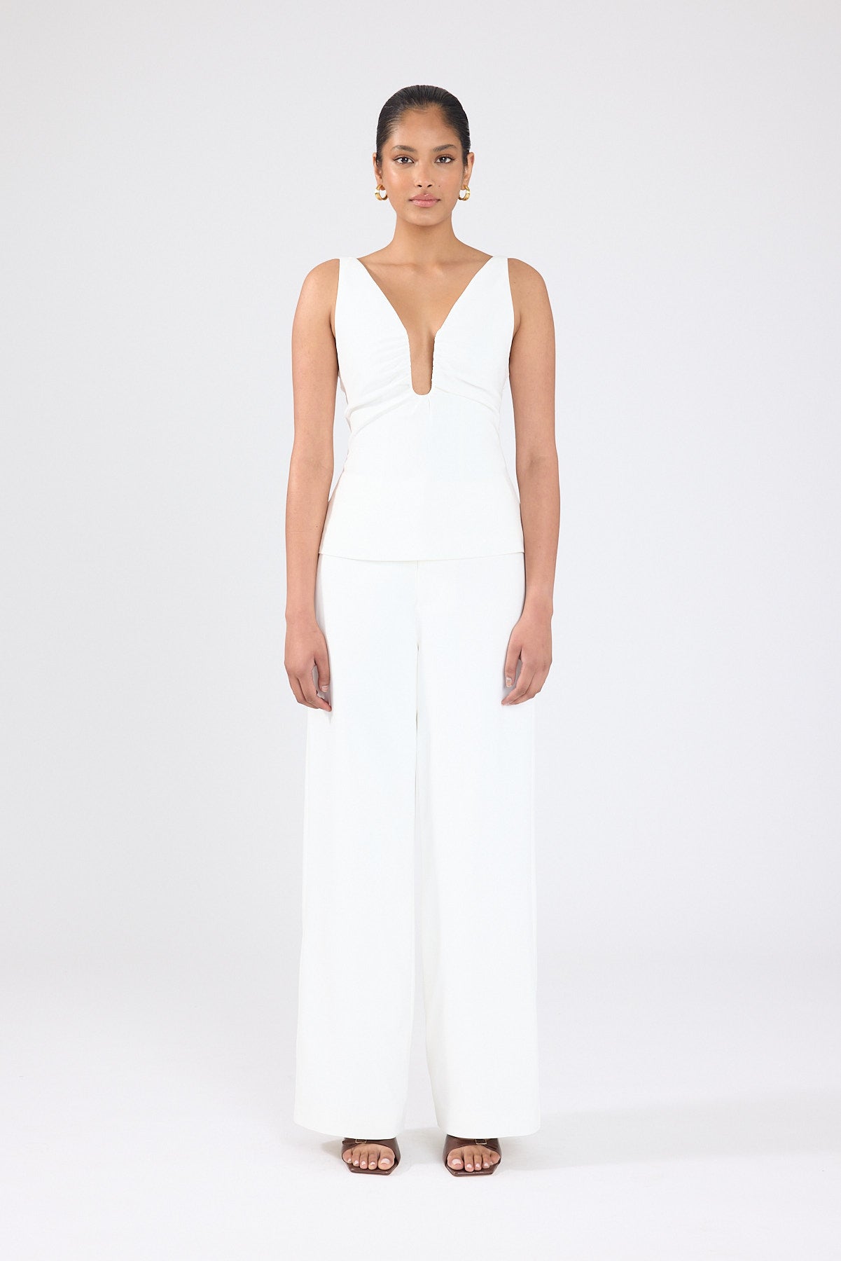 Perfect Stranger Robie High Rise Suiting Pants White