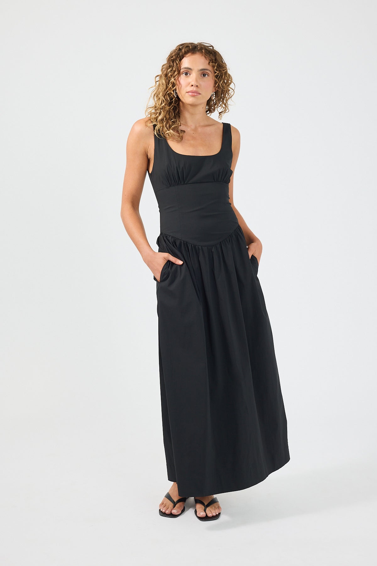 Perfect Stranger Ayana Corset Maxi Dress Black