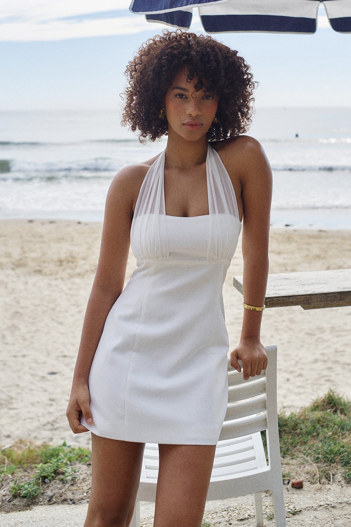 Perfect Stranger Lula Halter Mini Dress White